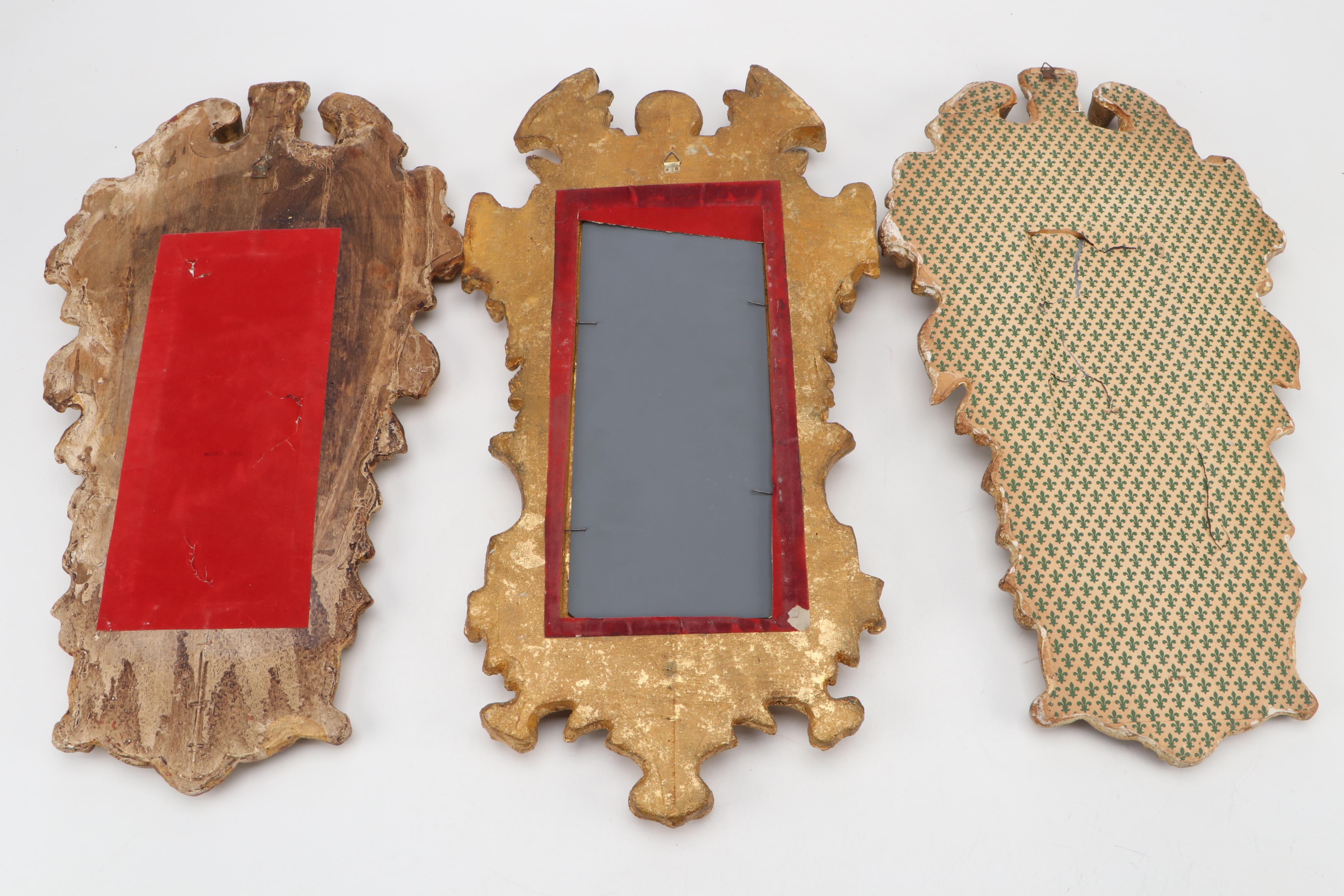 Florentine Partial Gilt Wood Mirrors, Early to Mid-20th Century