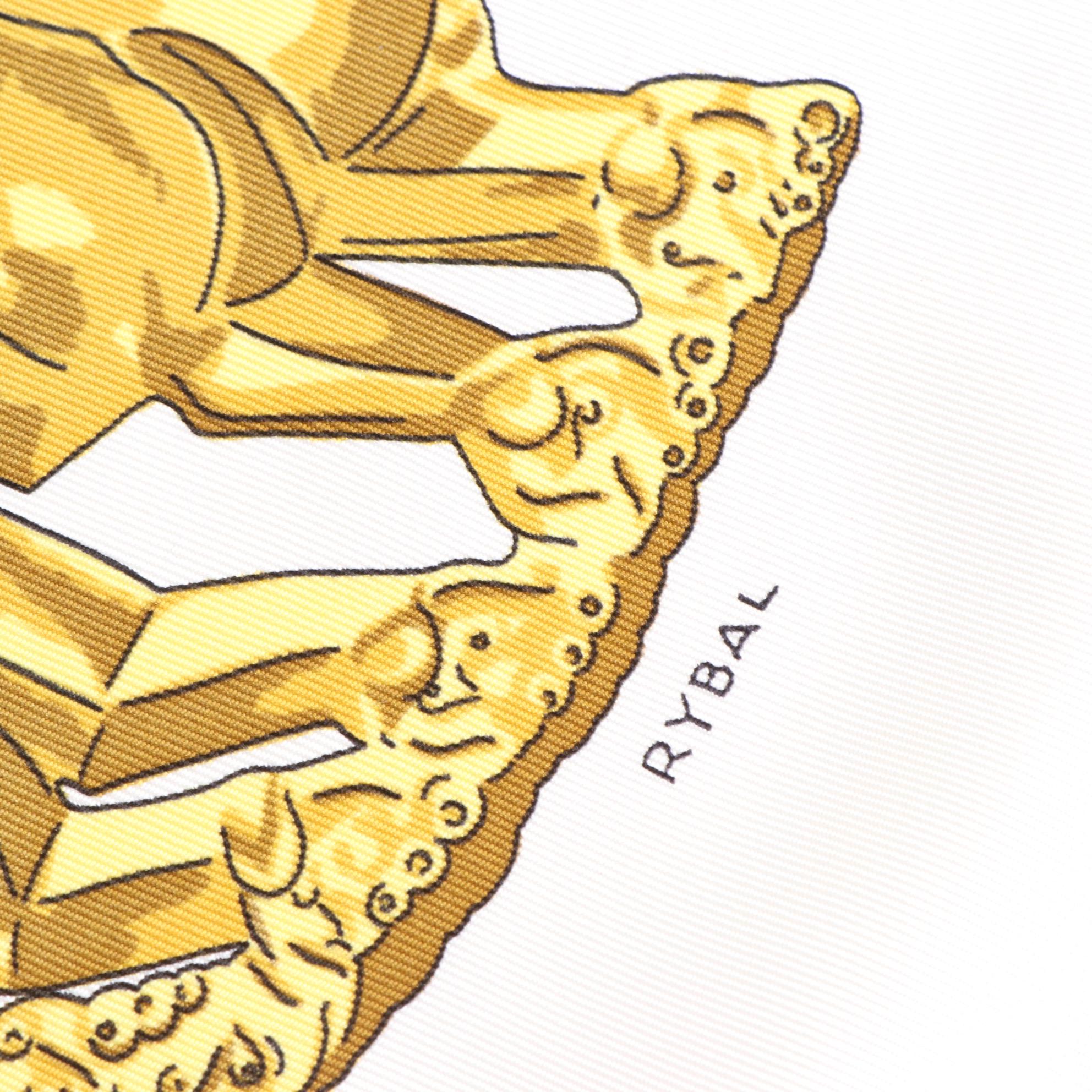 Hermès "Les Cavaliers d'Or" Scarf 90 in Silk Twill with Box