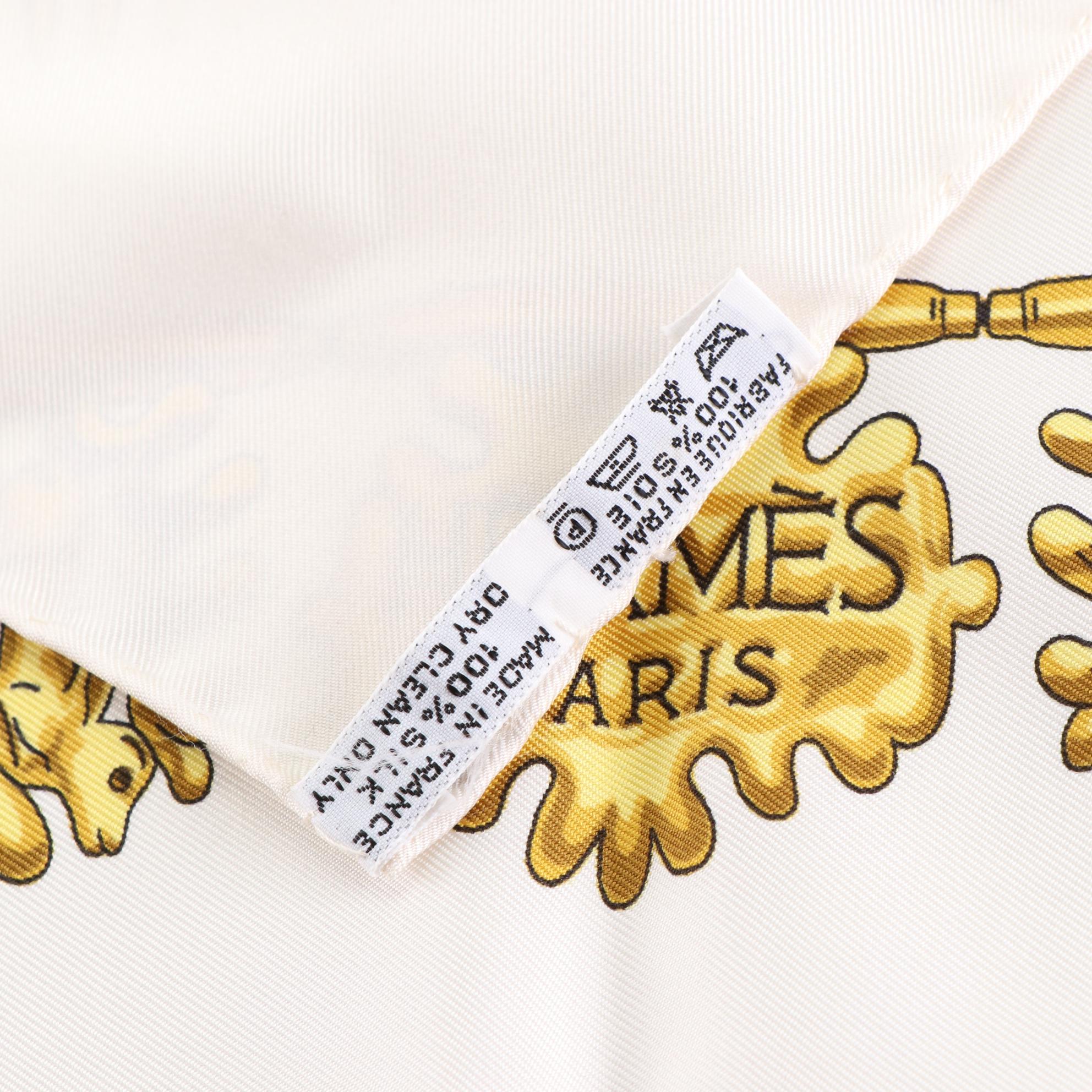 Hermès "Les Cavaliers d'Or" Scarf 90 in Silk Twill with Box