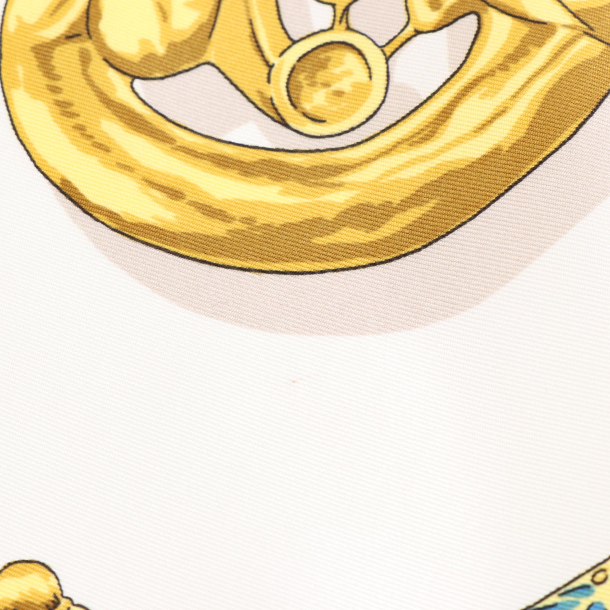 Hermès "Les Cavaliers d'Or" Scarf 90 in Silk Twill with Box