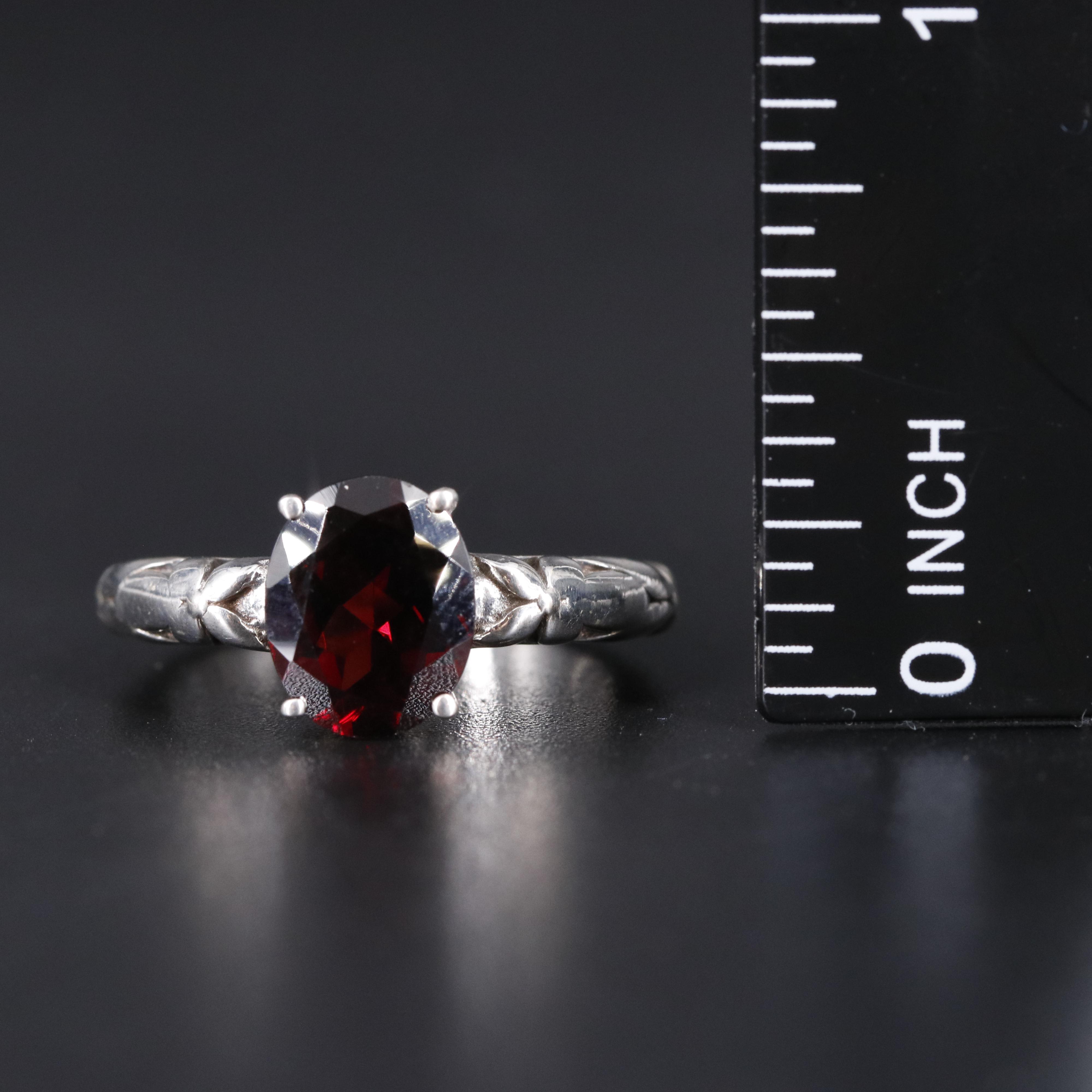 Sterling Silver Garnet Ring