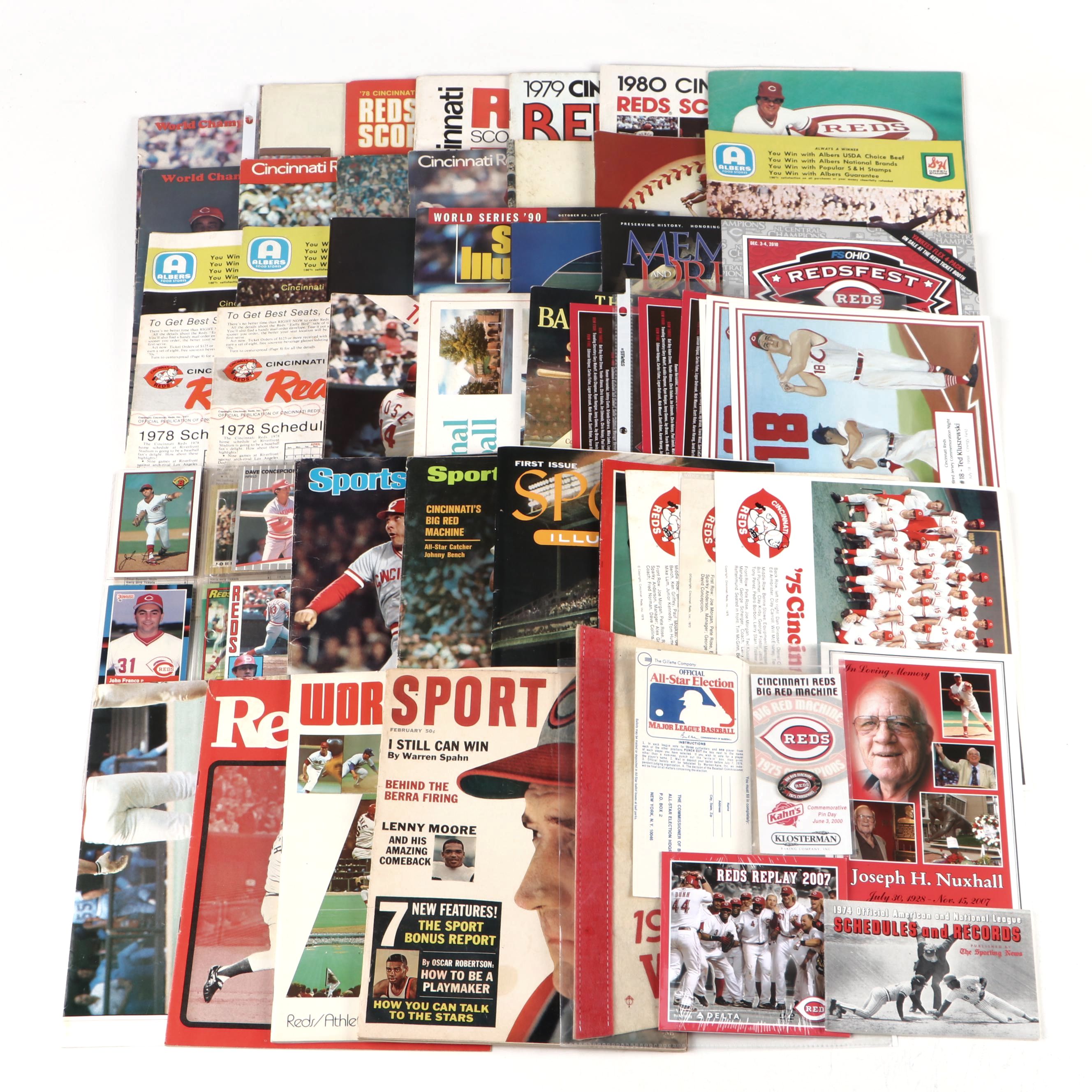 Cincinnati Reds '75 W.S. Pennant, Score Cards, Team Photos, Cards and More