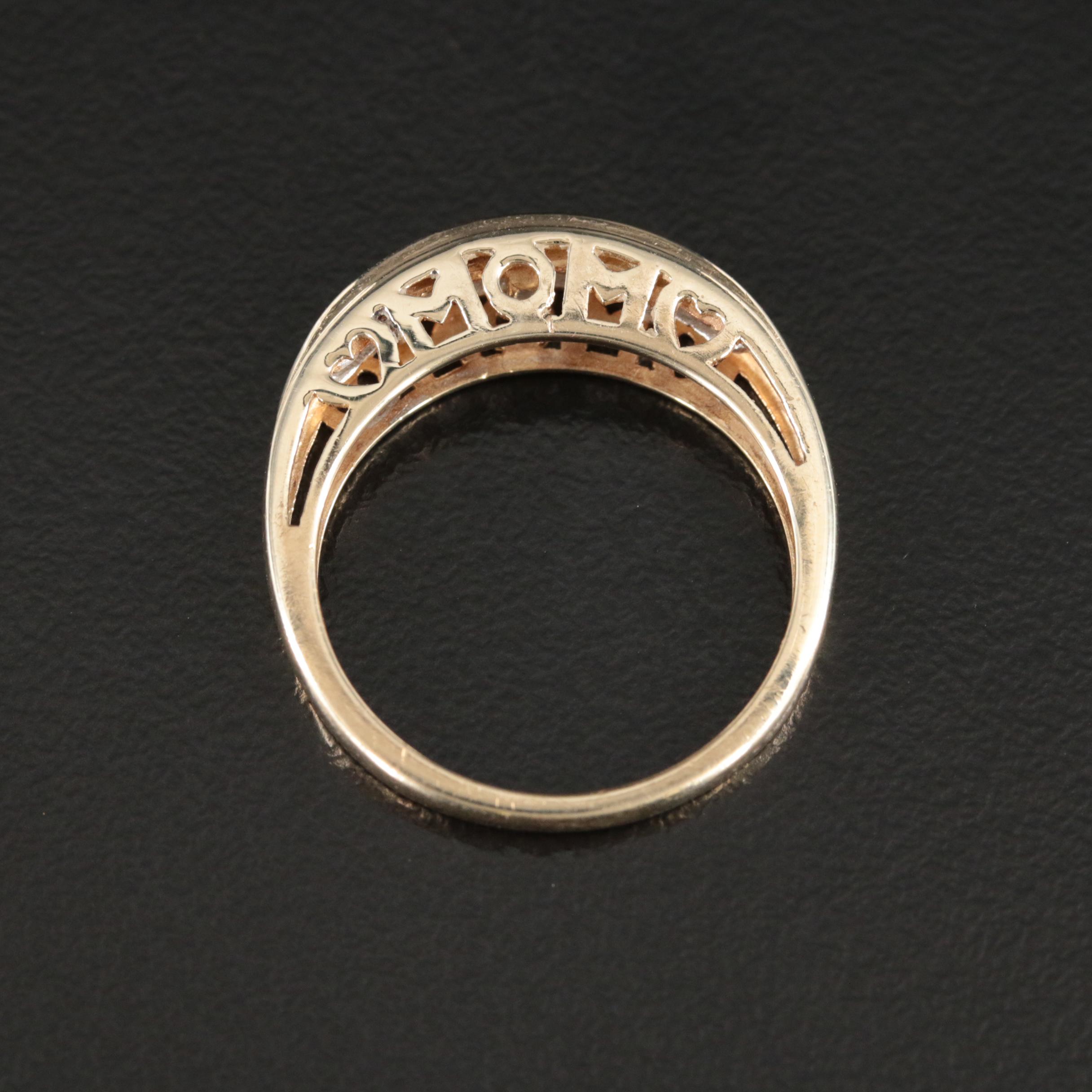 10K 0.12 CTW Diamond "MOM" Ring
