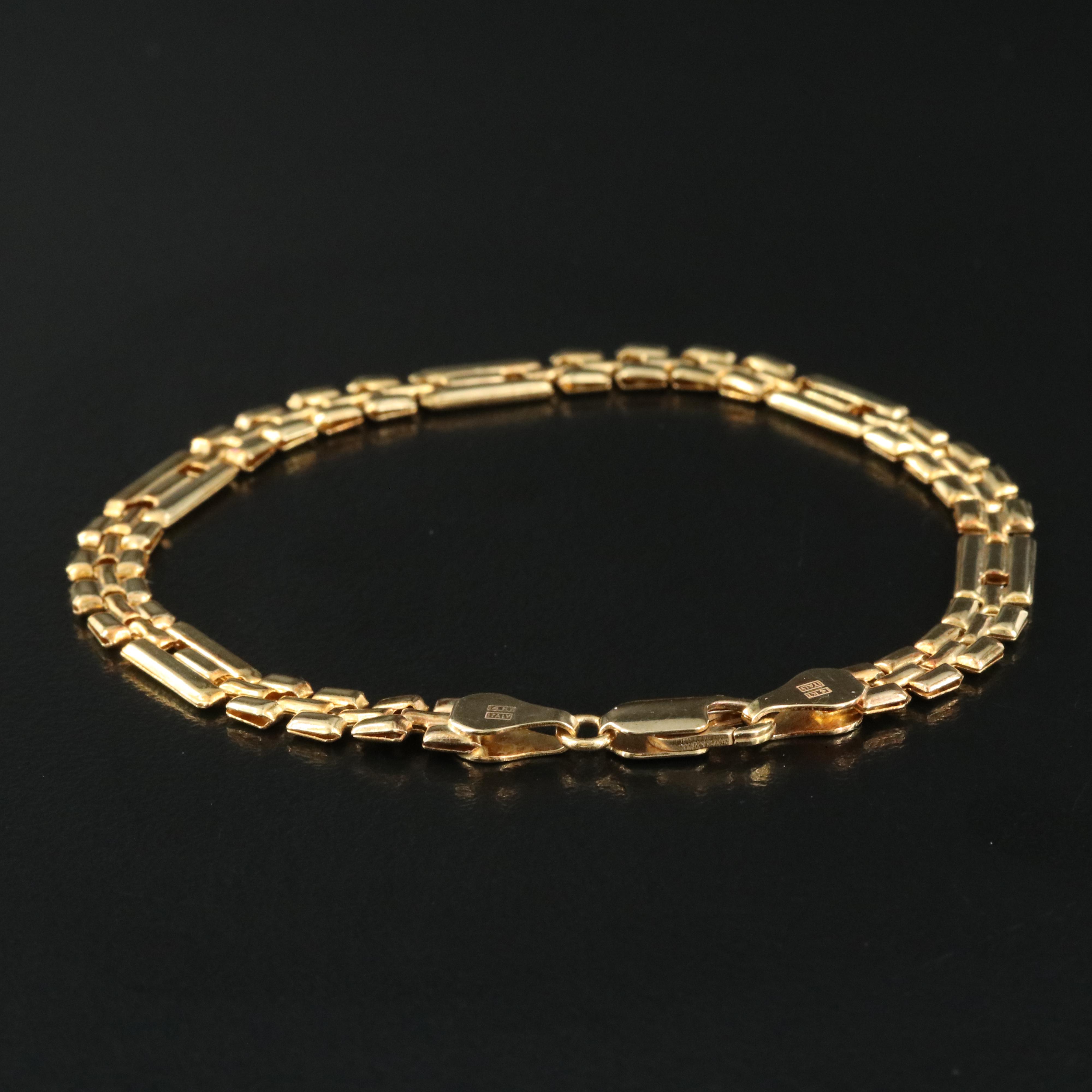 14K Fancy Link Chain Bracelet