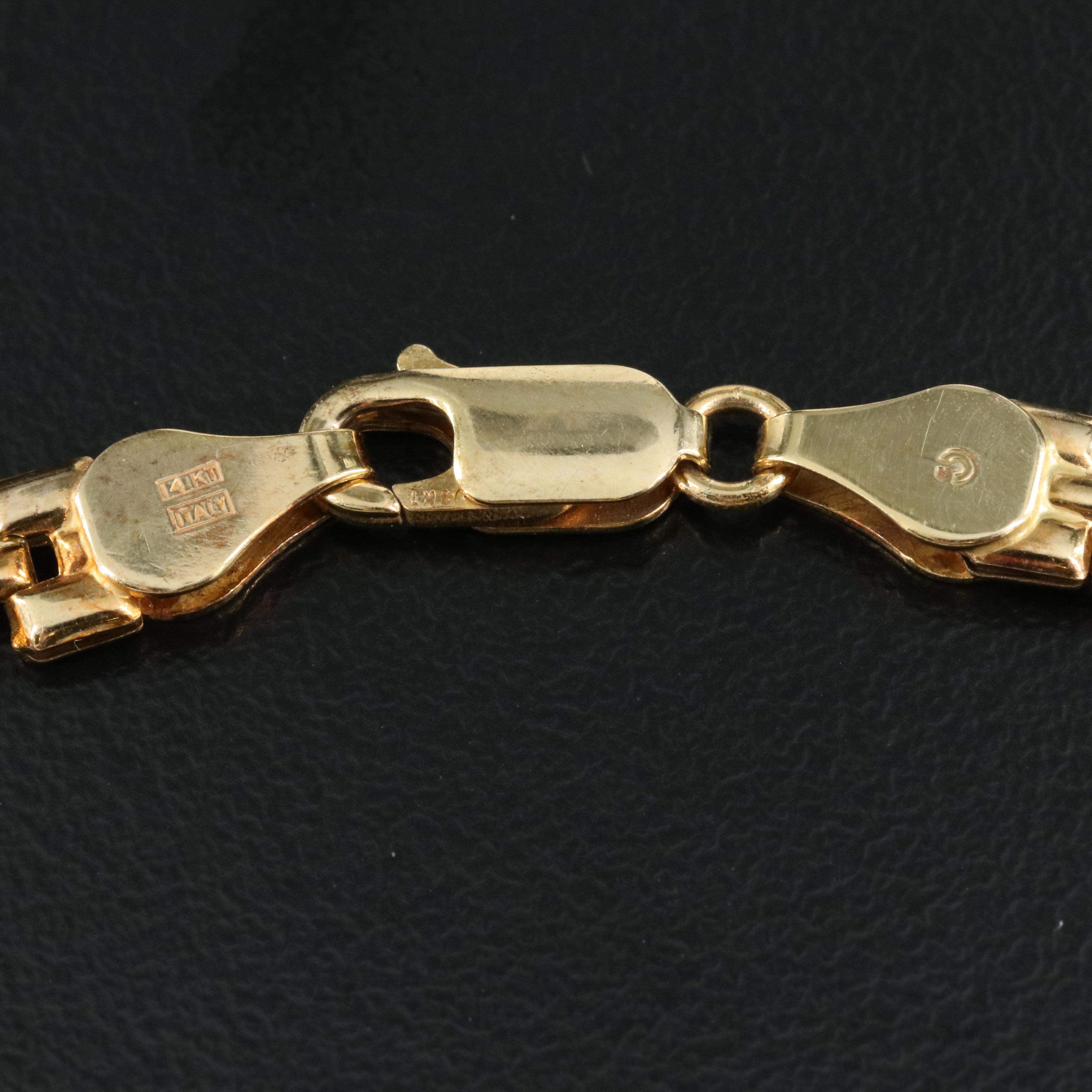 14K Fancy Link Chain Bracelet