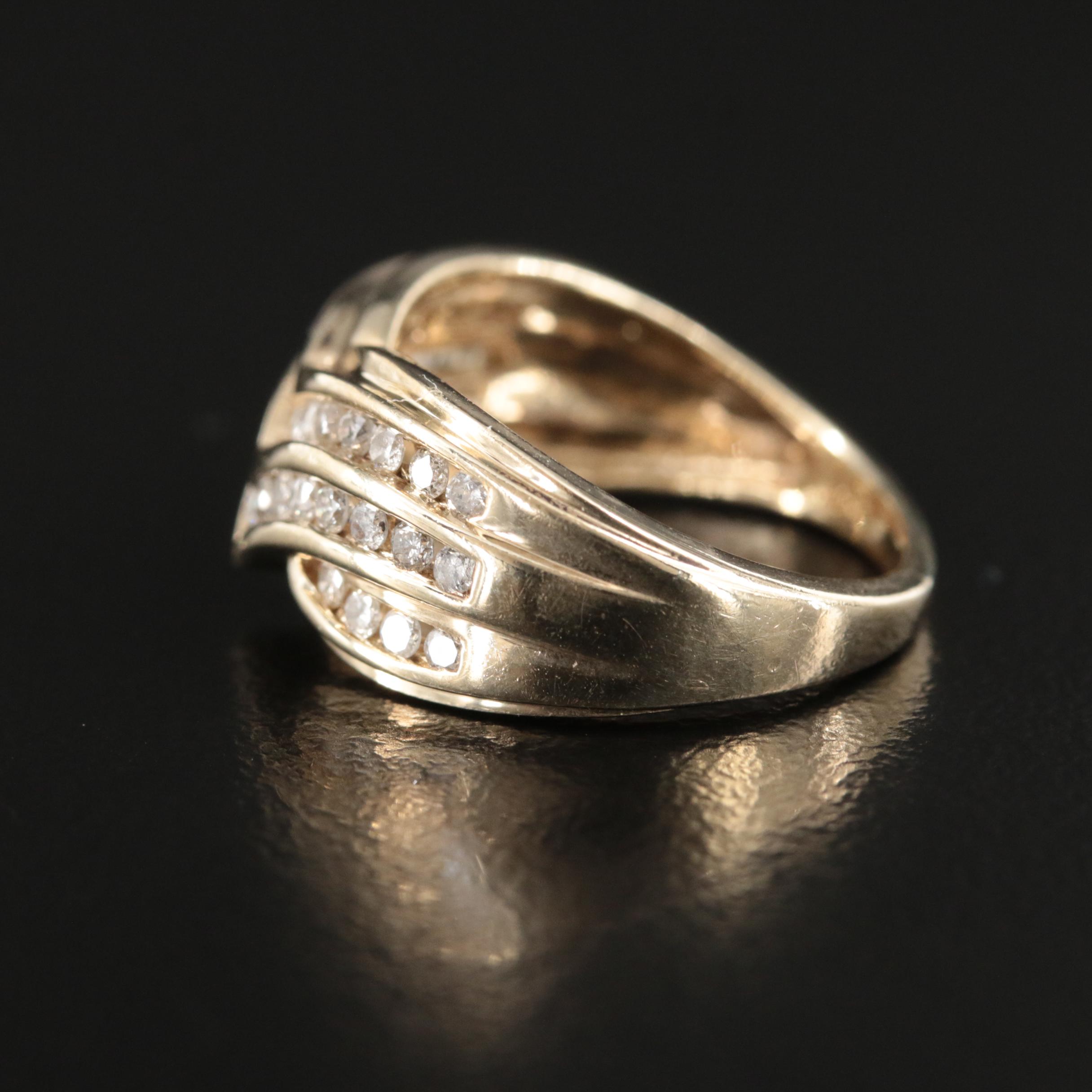 10K 0.45 CTW Diamond Chevron Ring