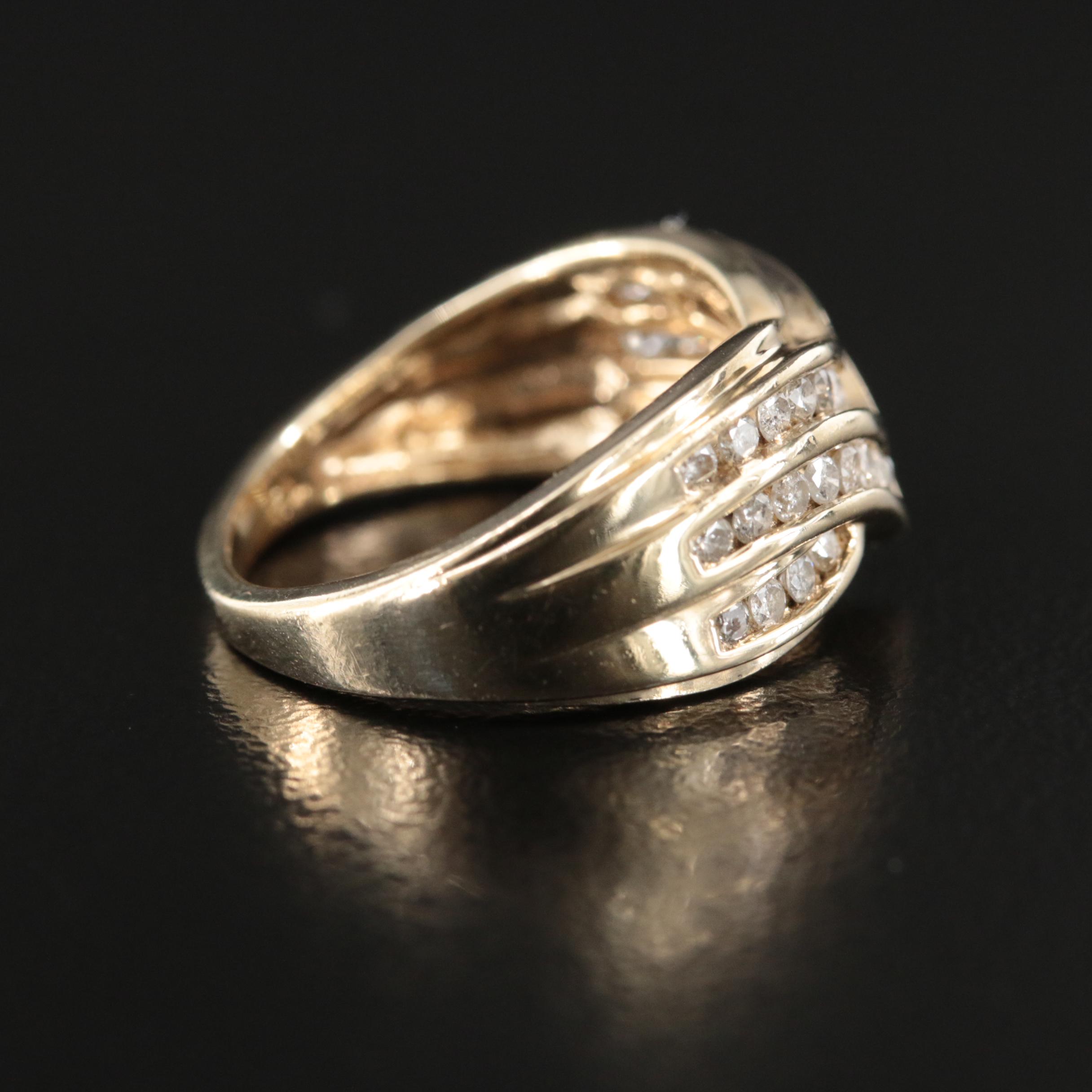 10K 0.45 CTW Diamond Chevron Ring