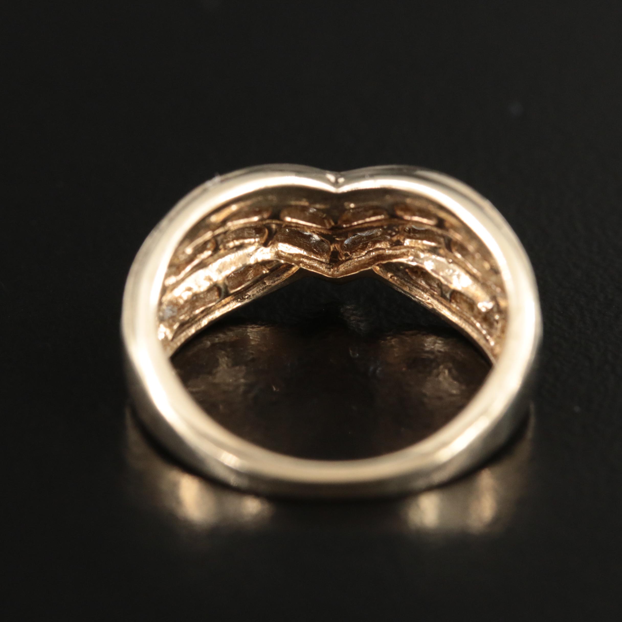 10K 0.45 CTW Diamond Chevron Ring