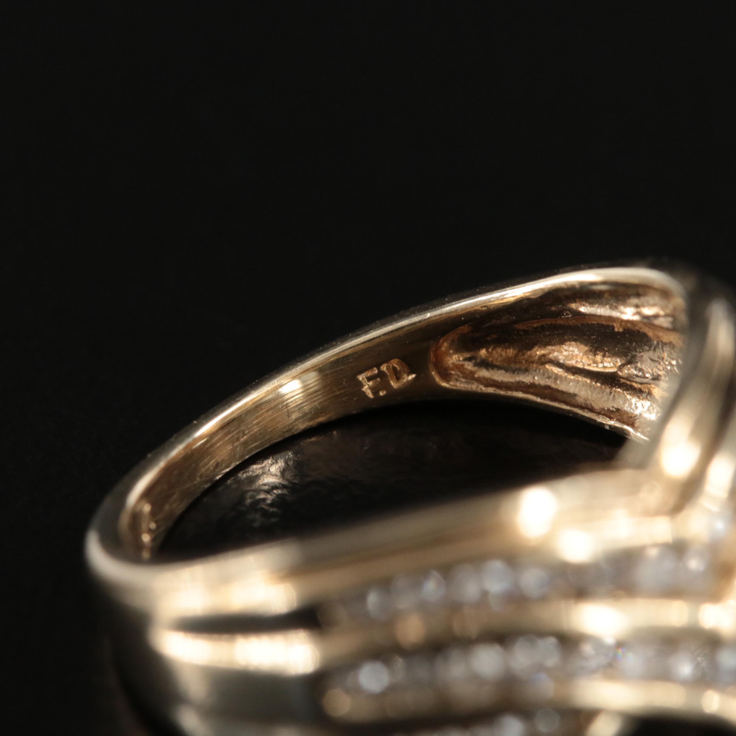 10K 0.45 CTW Diamond Chevron Ring