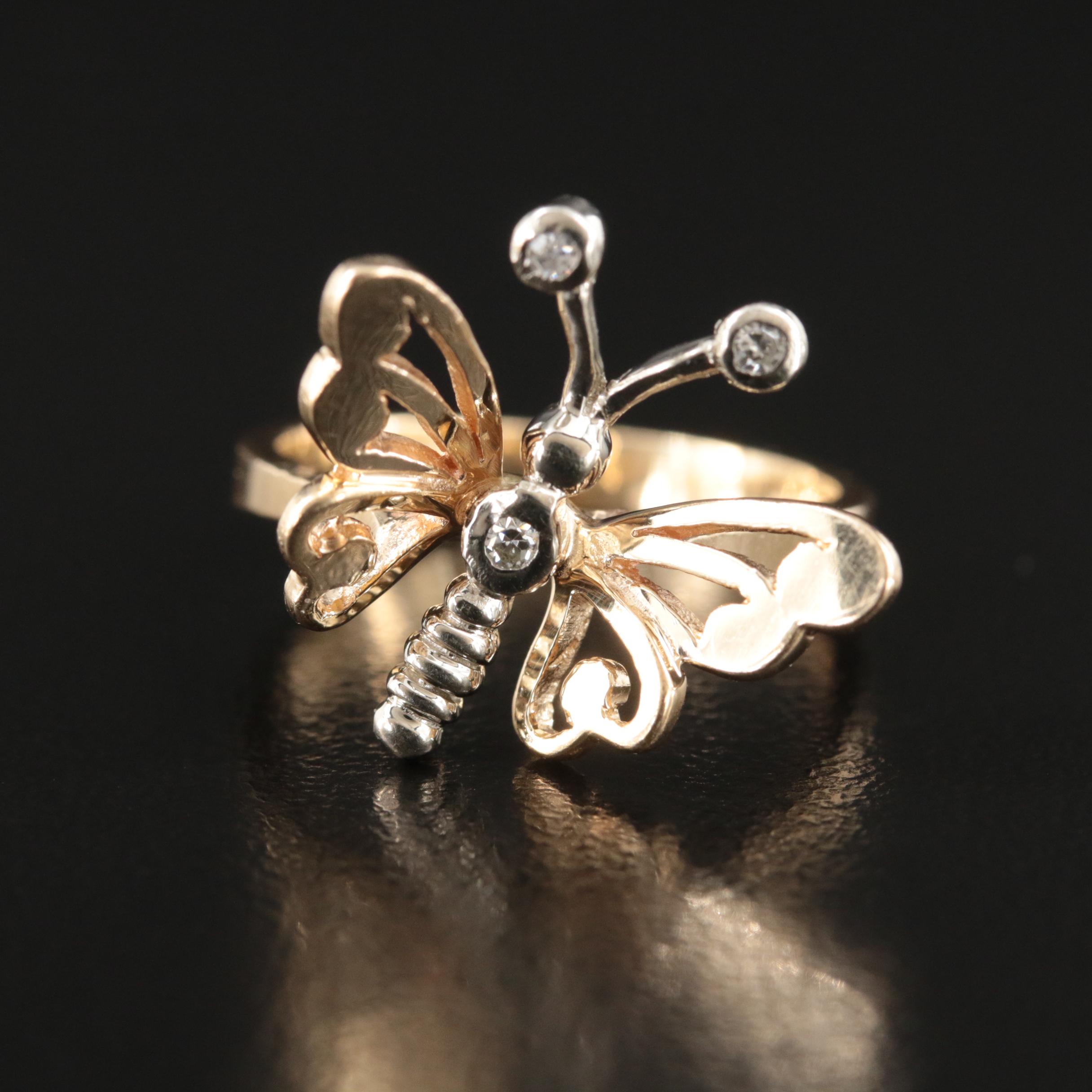 14K 0.04 CTW Diamond Butterfly Ring