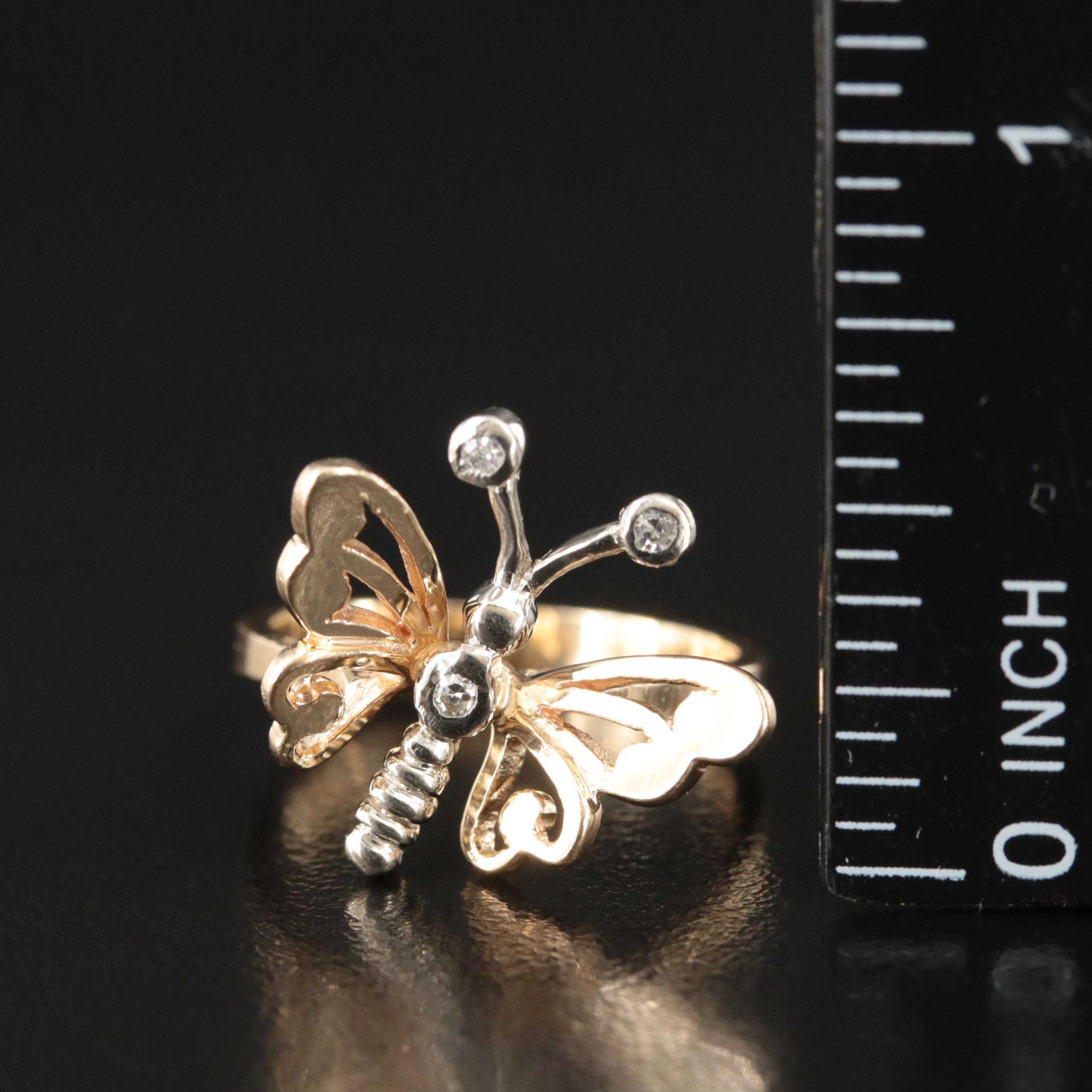 14K 0.04 CTW Diamond Butterfly Ring