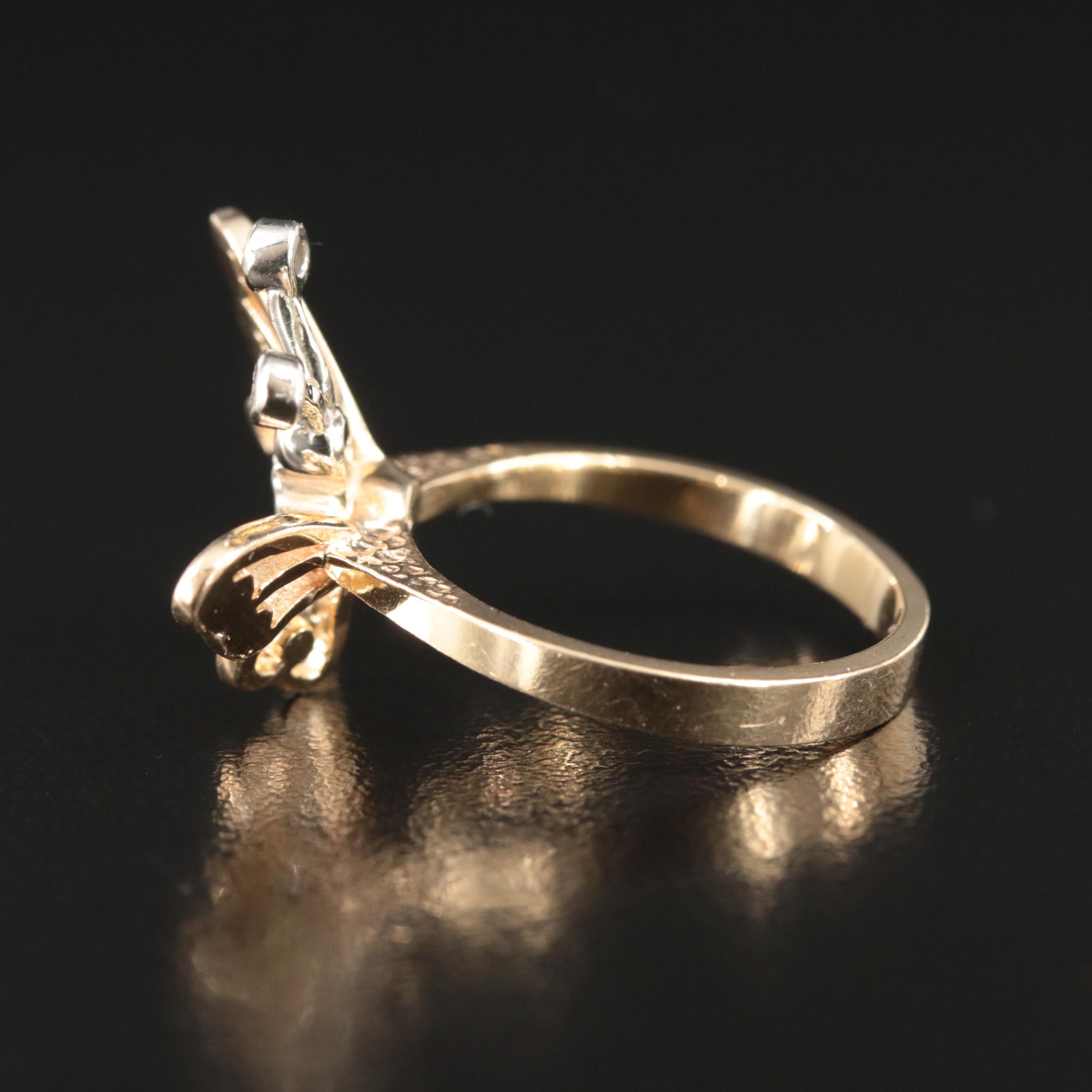 14K 0.04 CTW Diamond Butterfly Ring