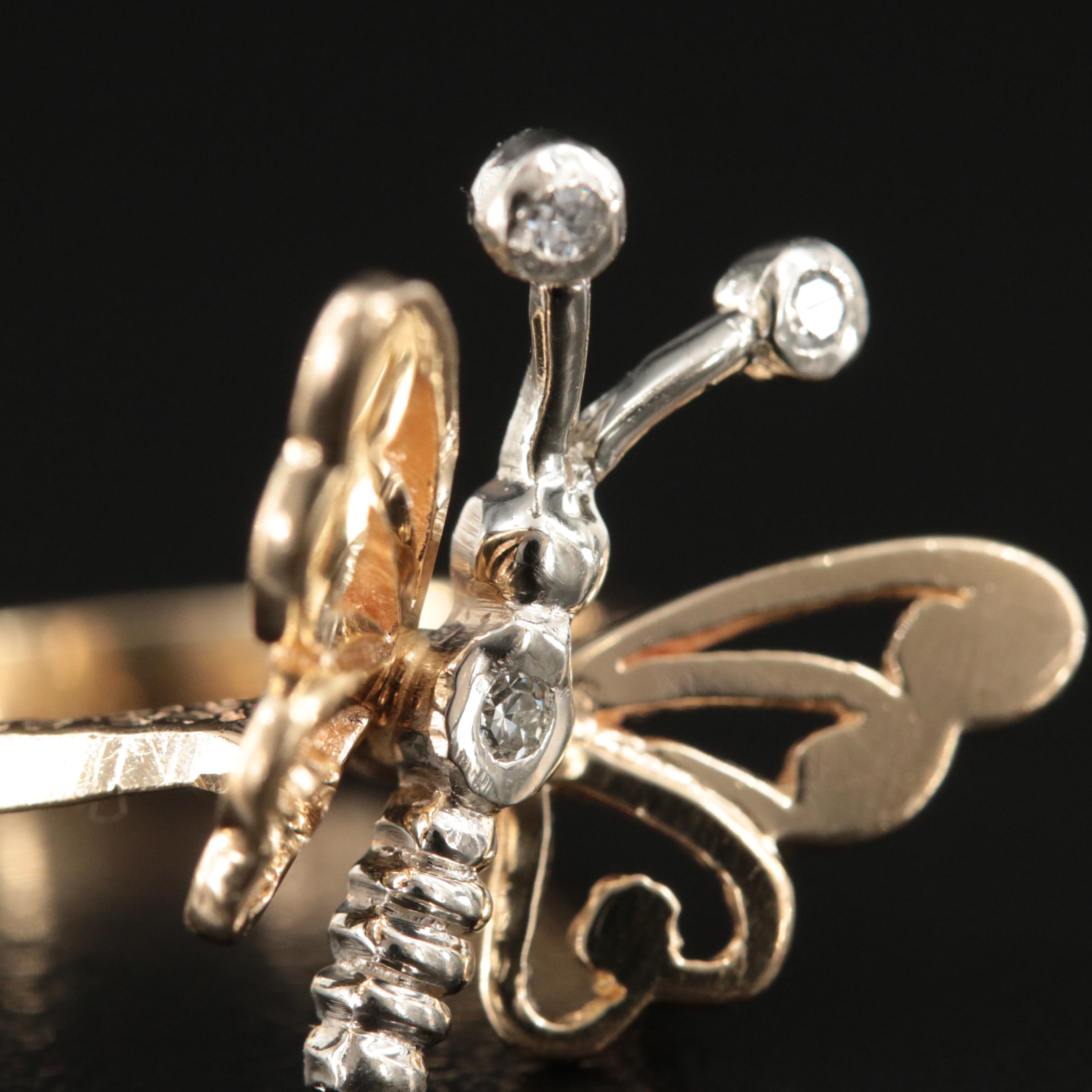 14K 0.04 CTW Diamond Butterfly Ring