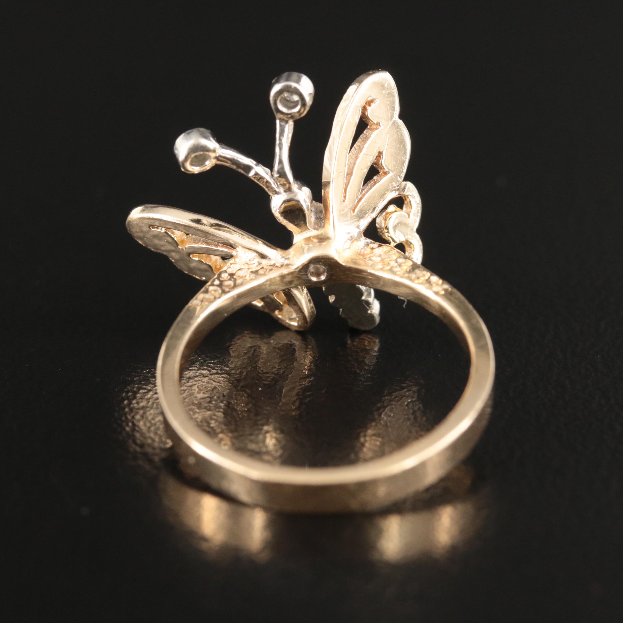 14K 0.04 CTW Diamond Butterfly Ring