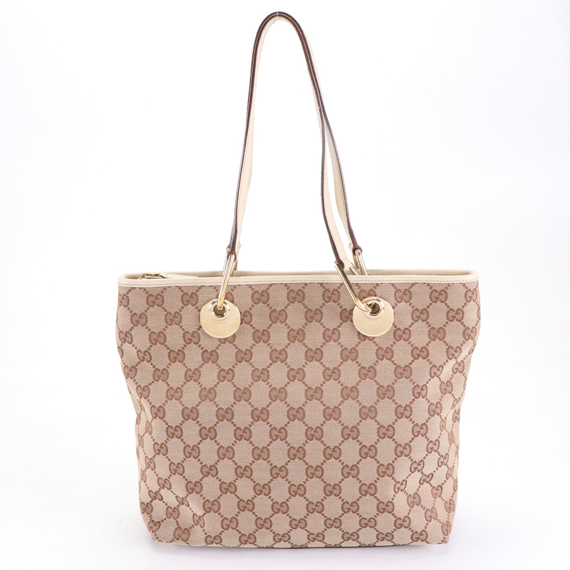 Gucci Eclipse GG Canvas and Leather Shoulder Bag