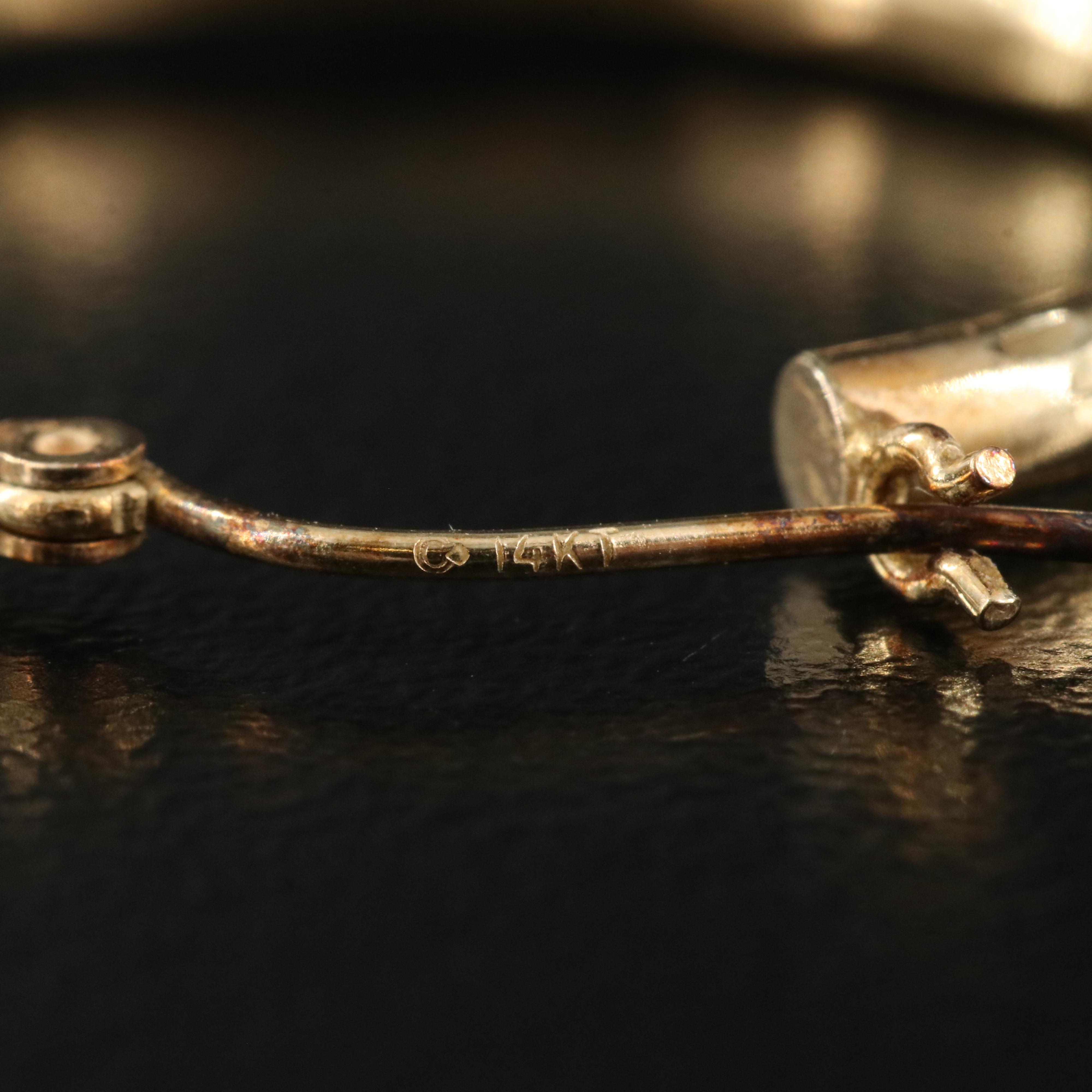 14K Textured Hoop Earrings