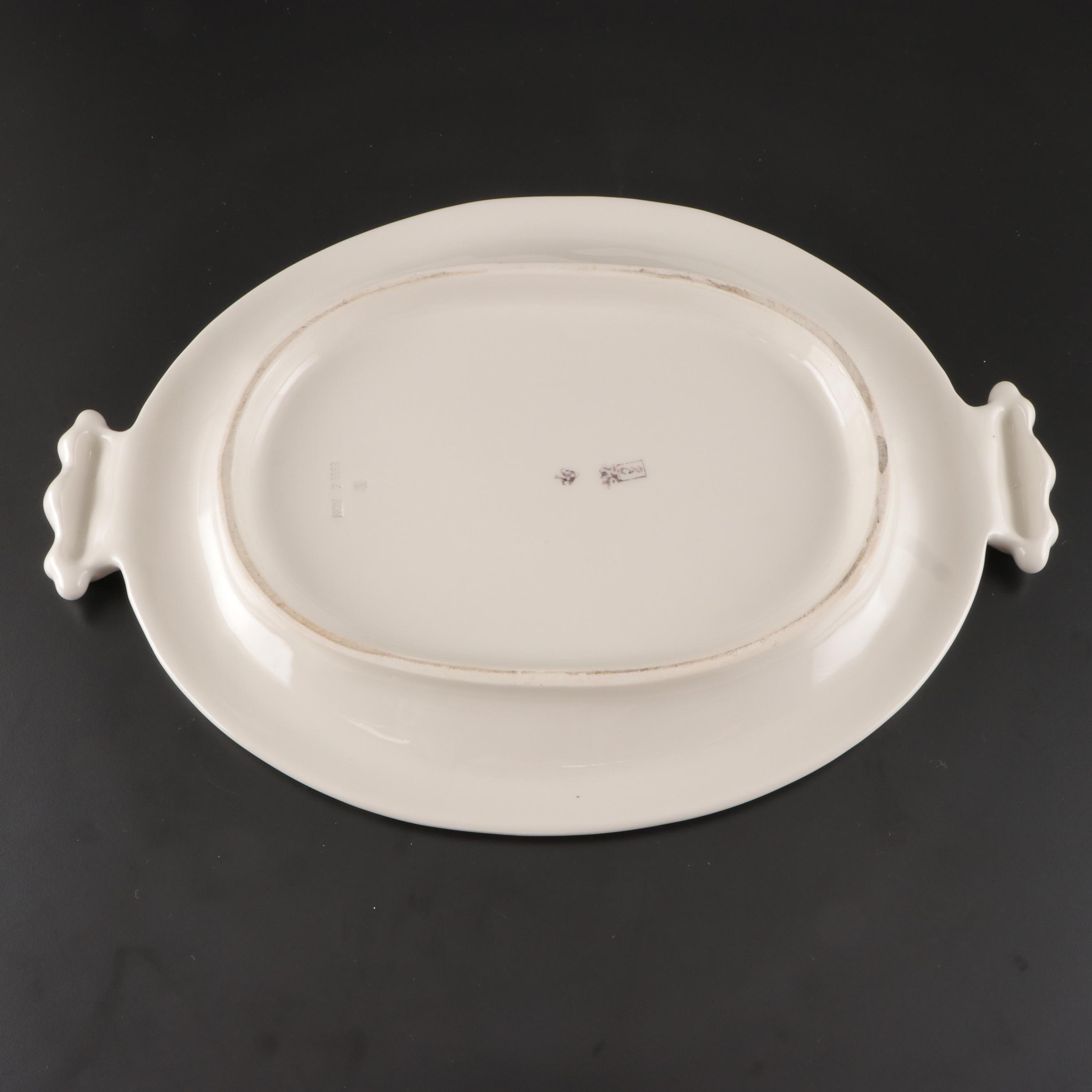 Red Cliff Pottery "Grape" Ironstone Soup Tureen on Platter, 1958-1978