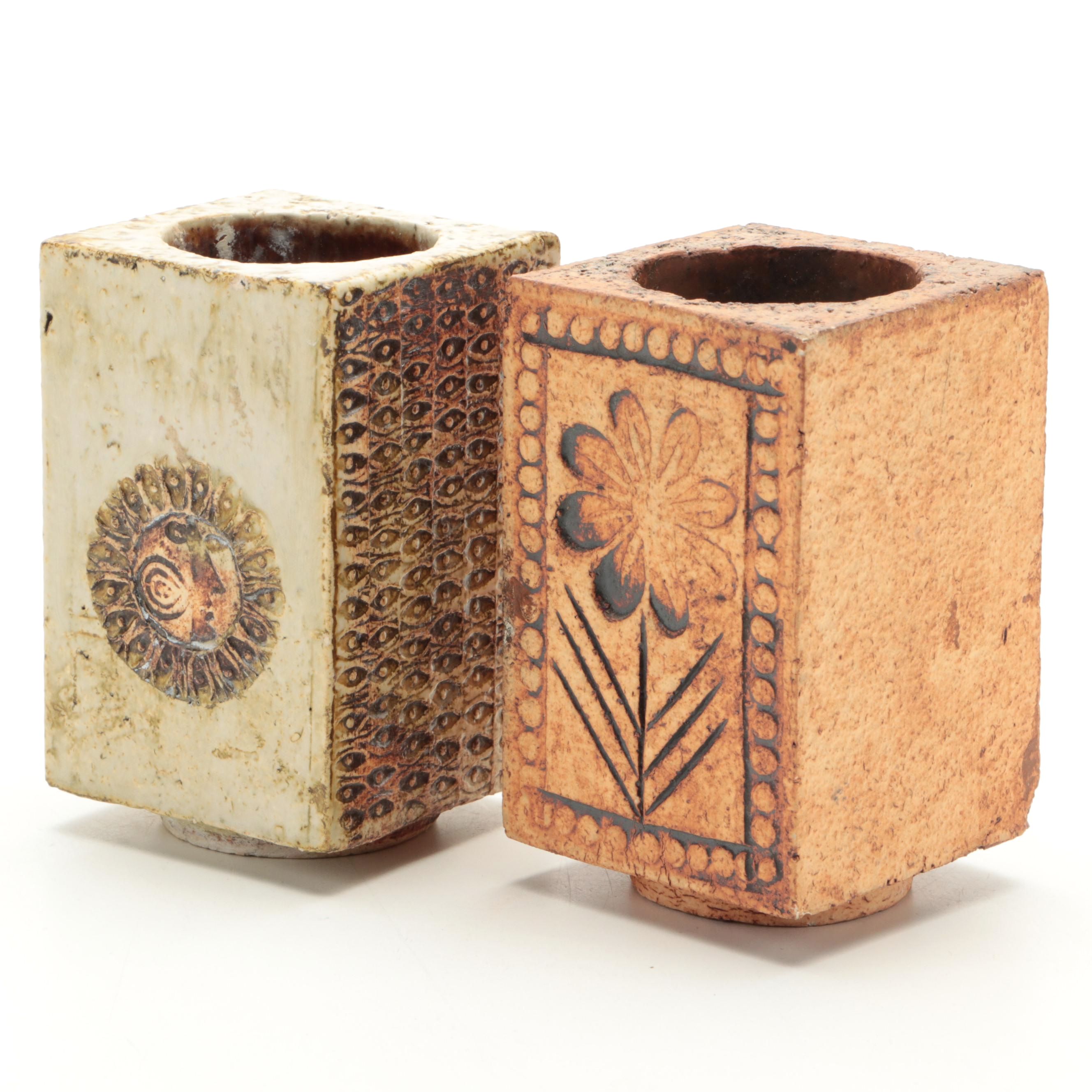 Roger Capron and Capron for Vallauris Pottery Terracotta Vases