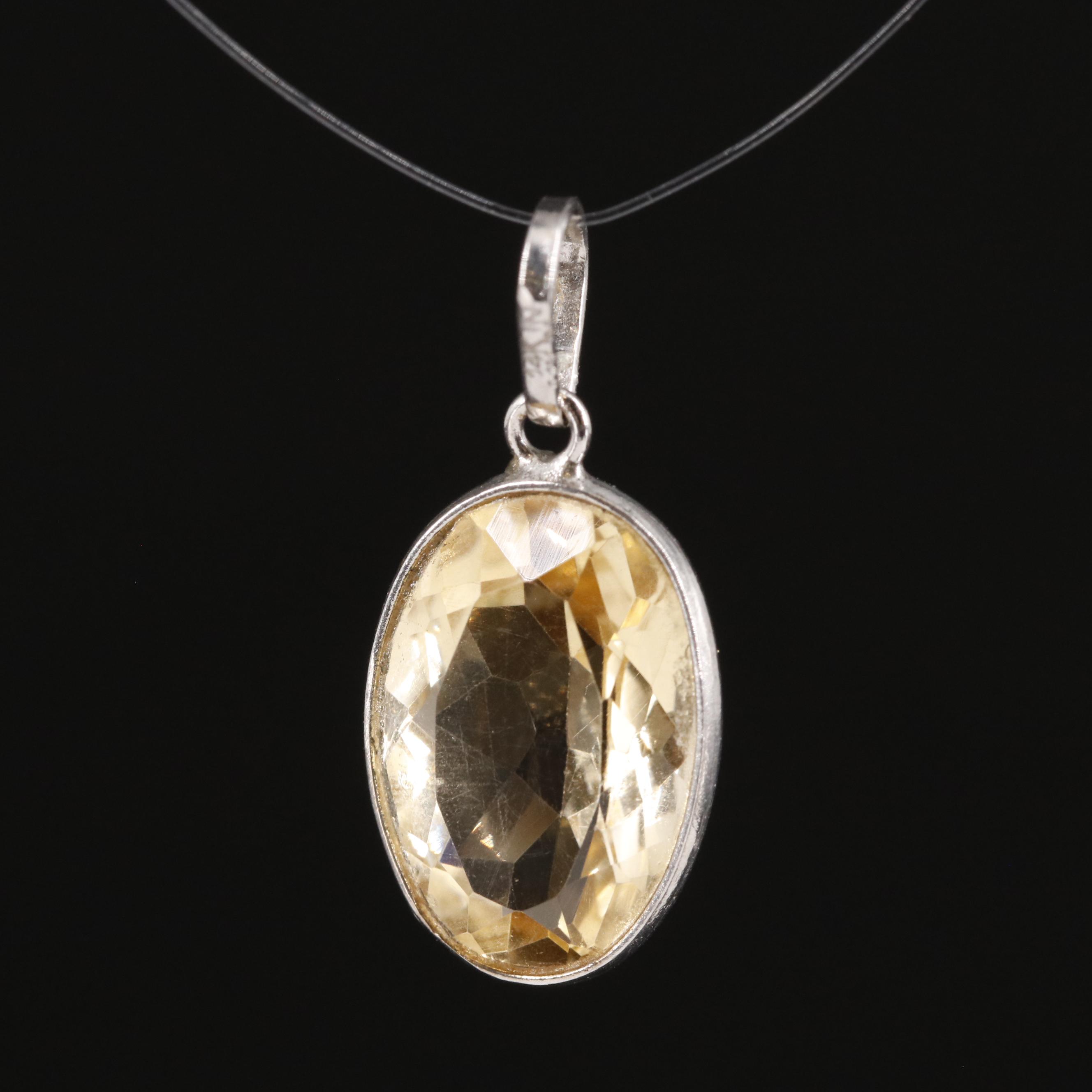 14K Citrine Pendant