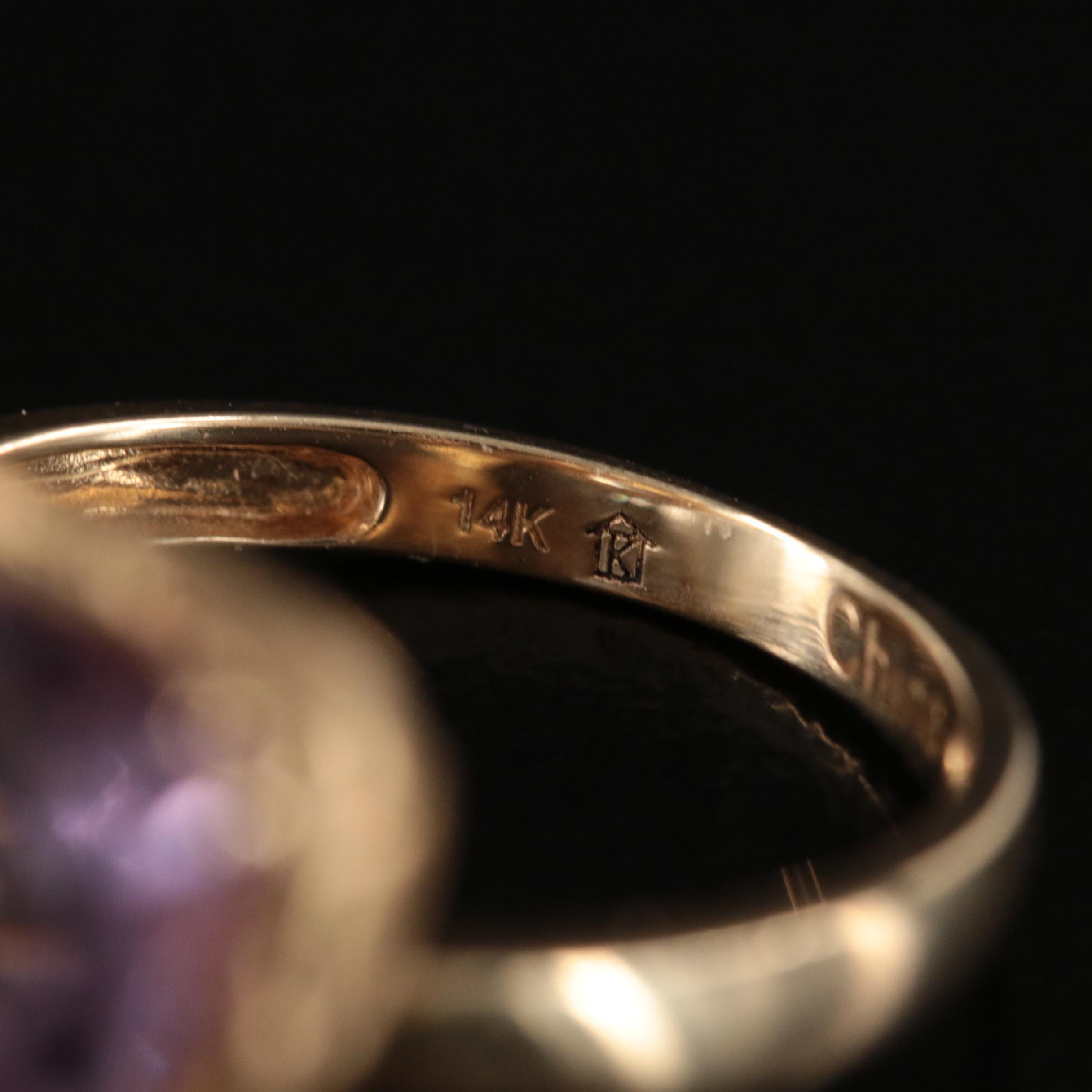 14K Sky Blue Topaz, Citrine and Diamond Ring