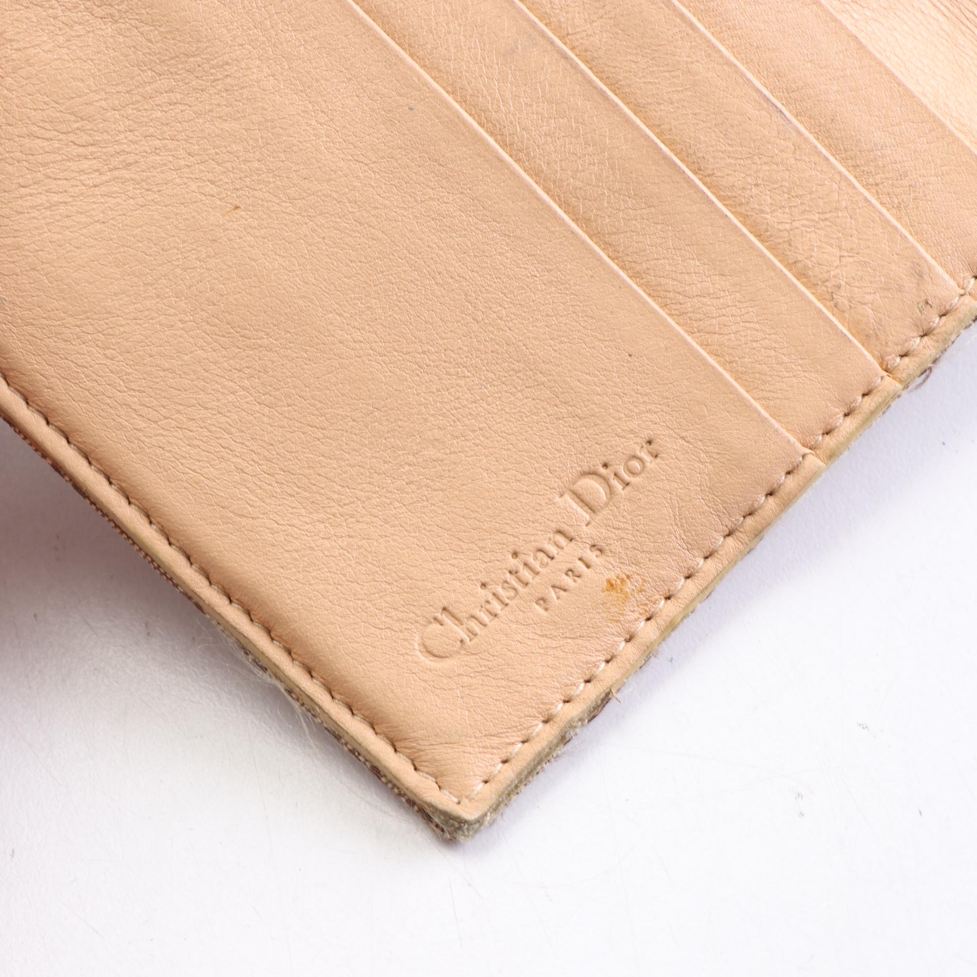 Christian Dior Compact Wallet in Jacquard and Leather