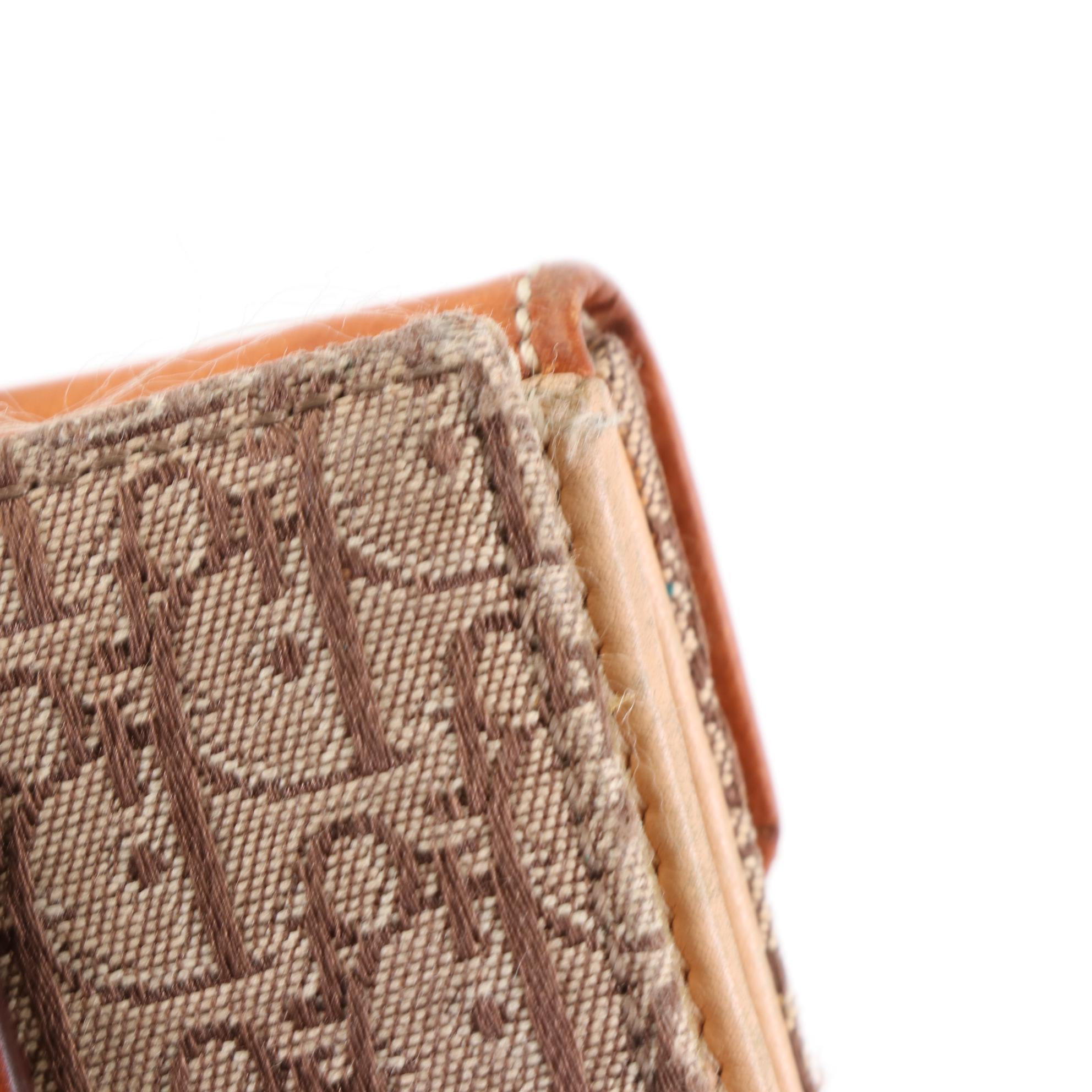 Christian Dior Compact Wallet in Jacquard and Leather