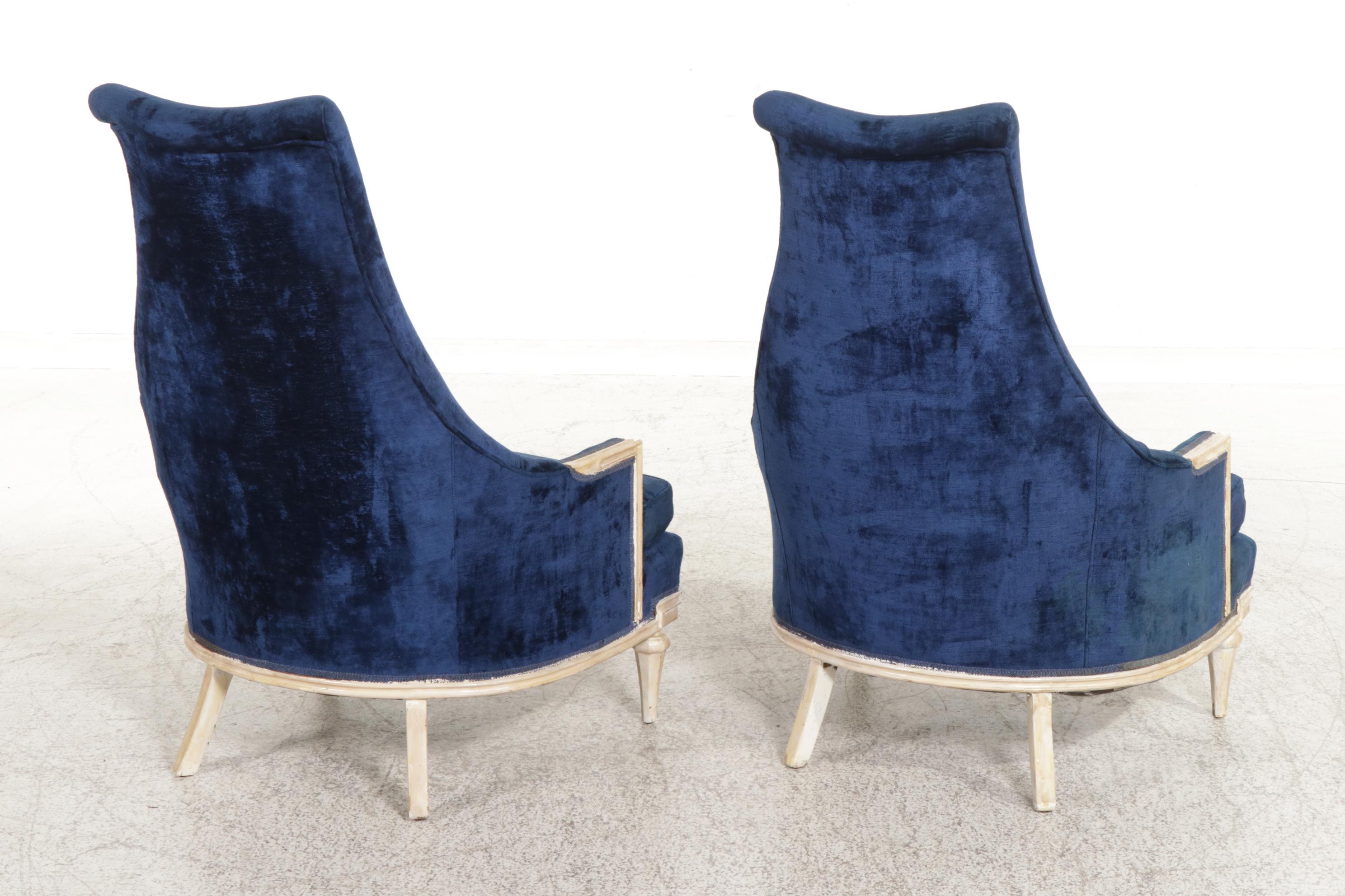 Pair of Prelude Adrian Pearsall Style Mid Century Modern Highback Armchairs