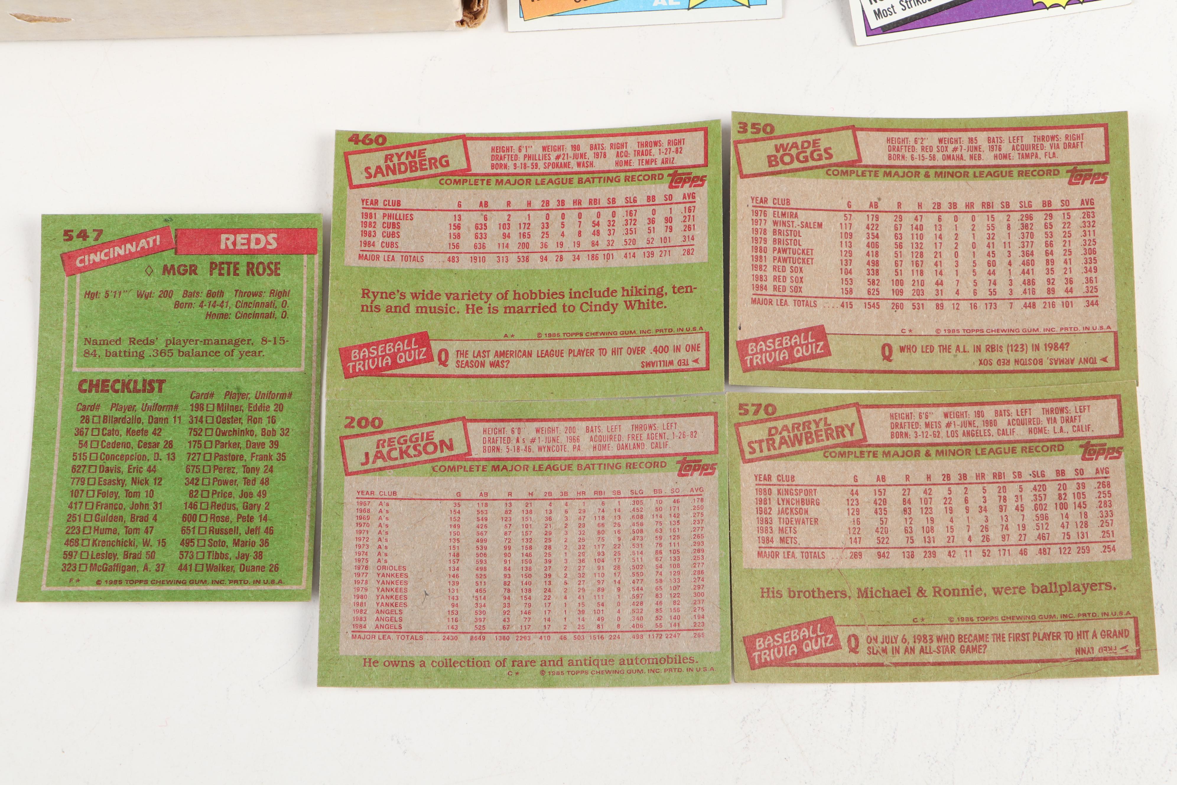 Topps Baseball Cards Including Rose, Mattingly, 1988 Near-Set, 1980s–1990s