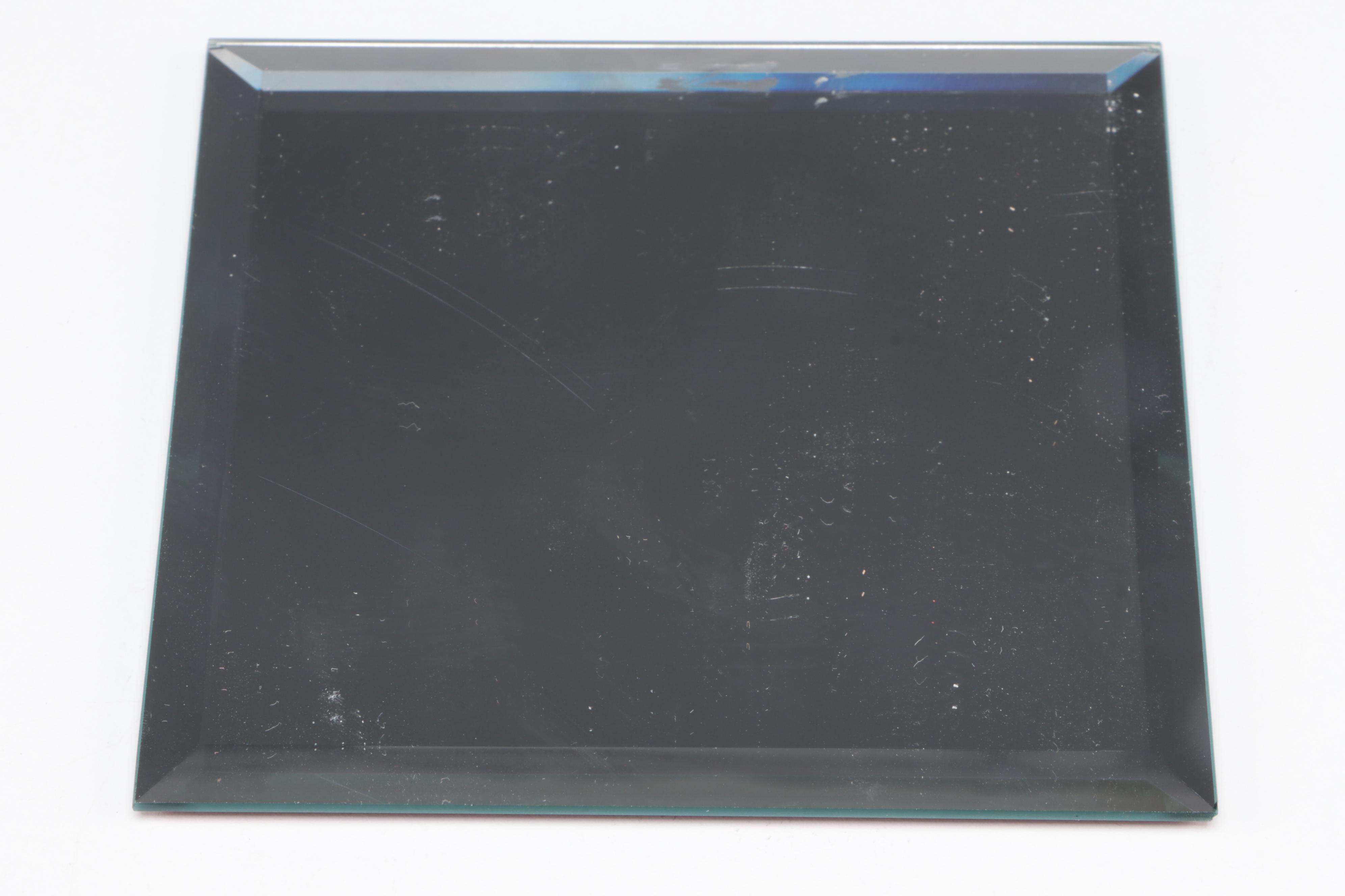 Polished Alabaster Egg and Art Glass Paperweight