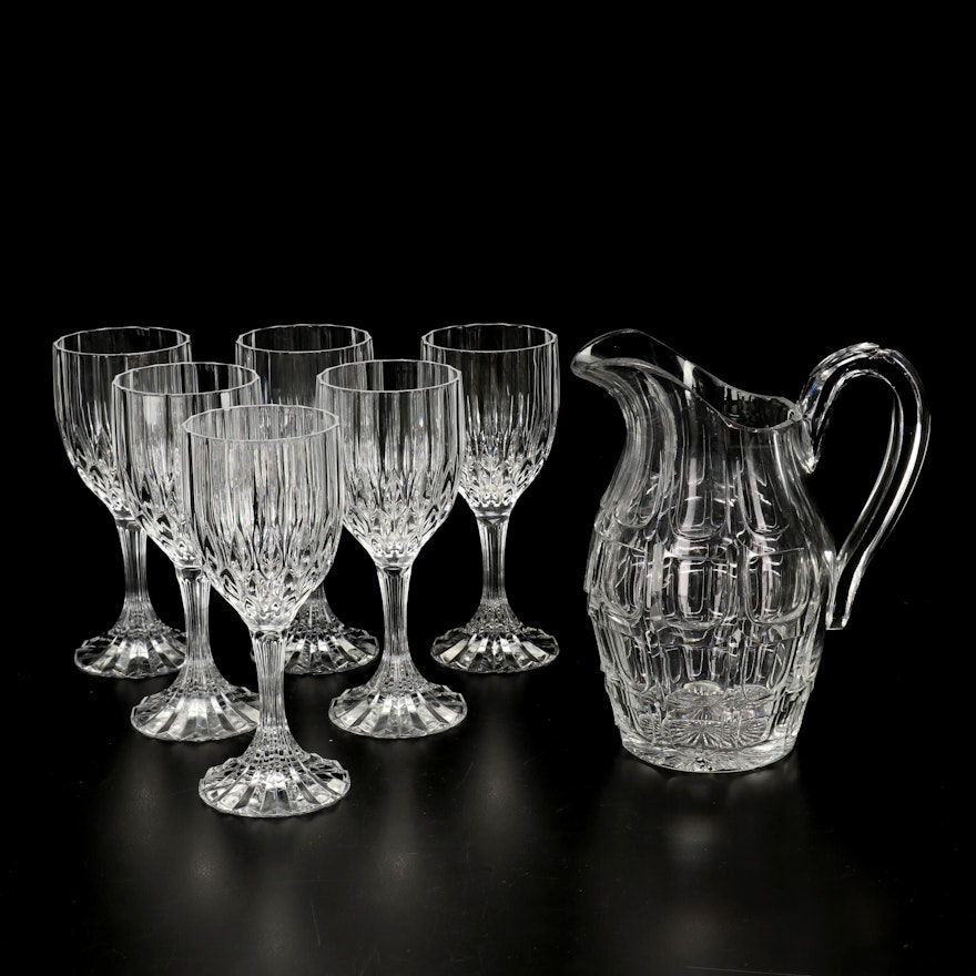 Cristal d'Arques-Durand "Bretagne" Wine Glasses and E&L Pitcher