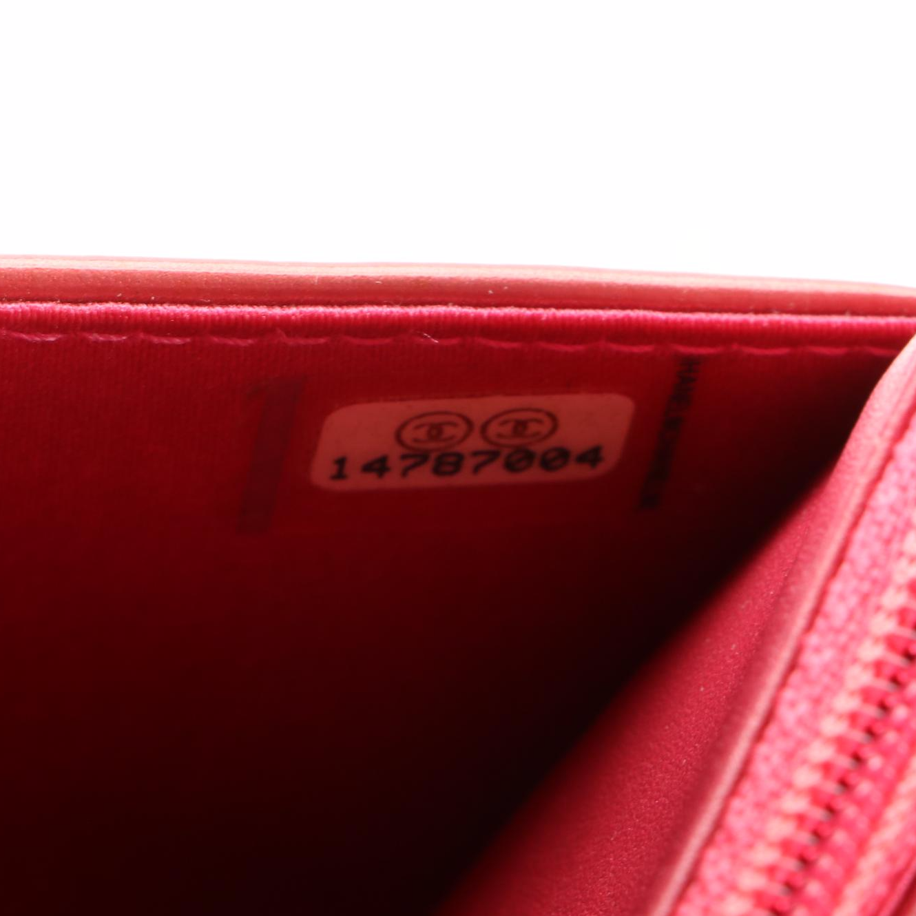 Chanel Camellia Wallet on Chain in Embossed Patent Leather with Box