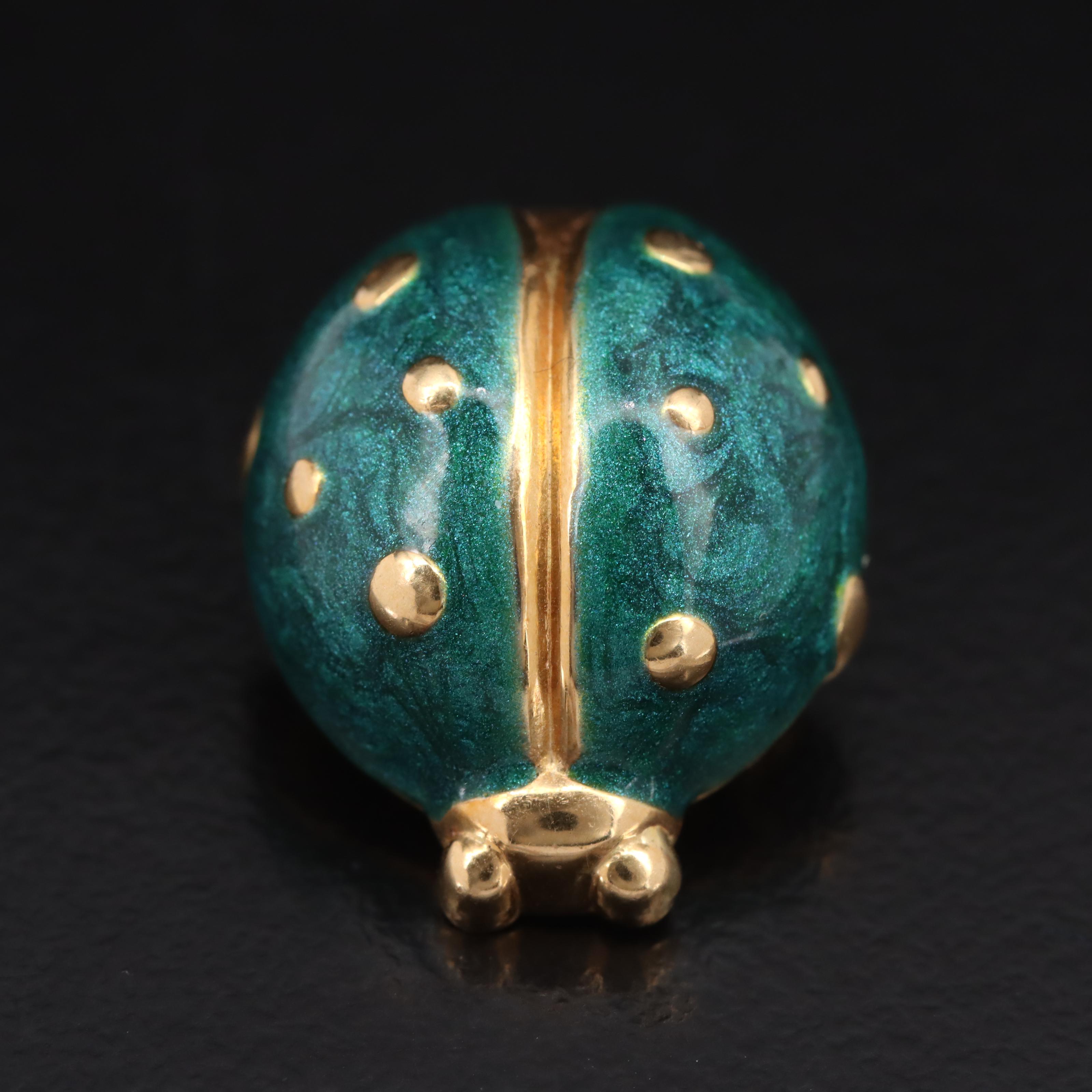 Italian 18K Lady Bug Brooch