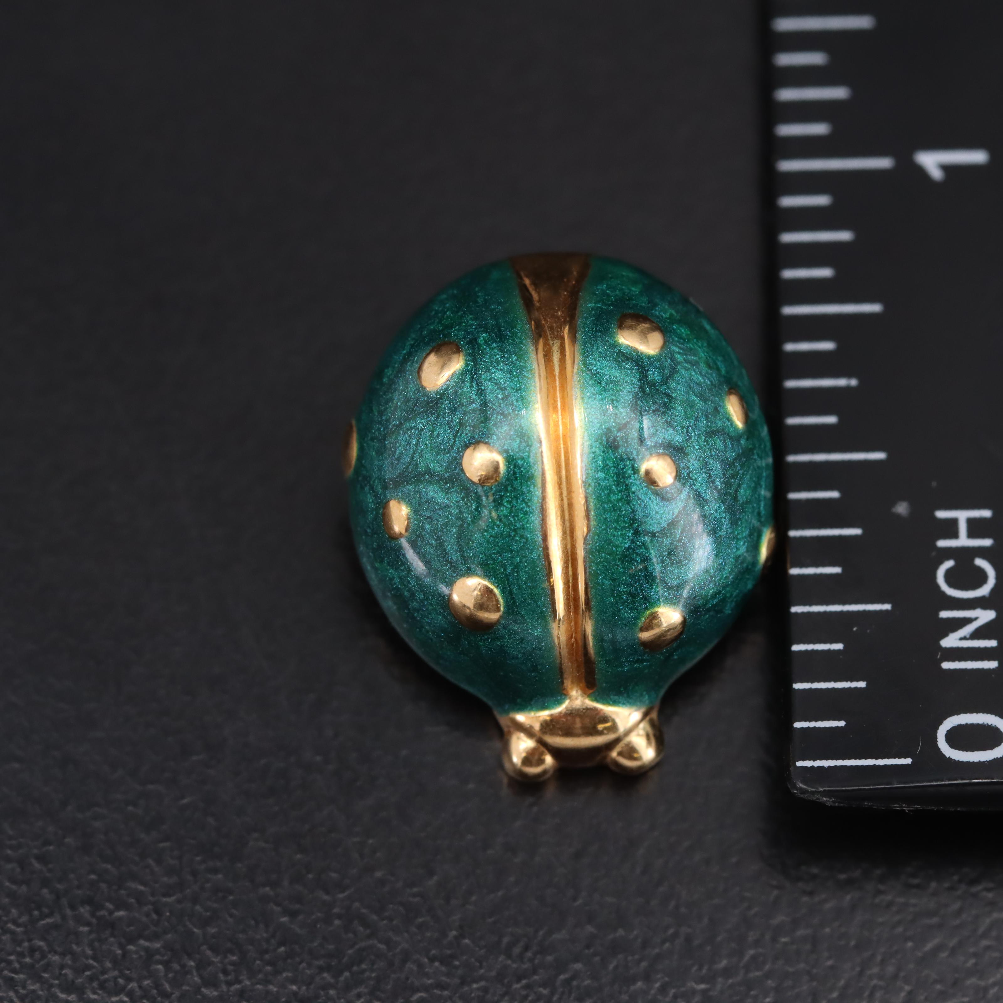 Italian 18K Lady Bug Brooch