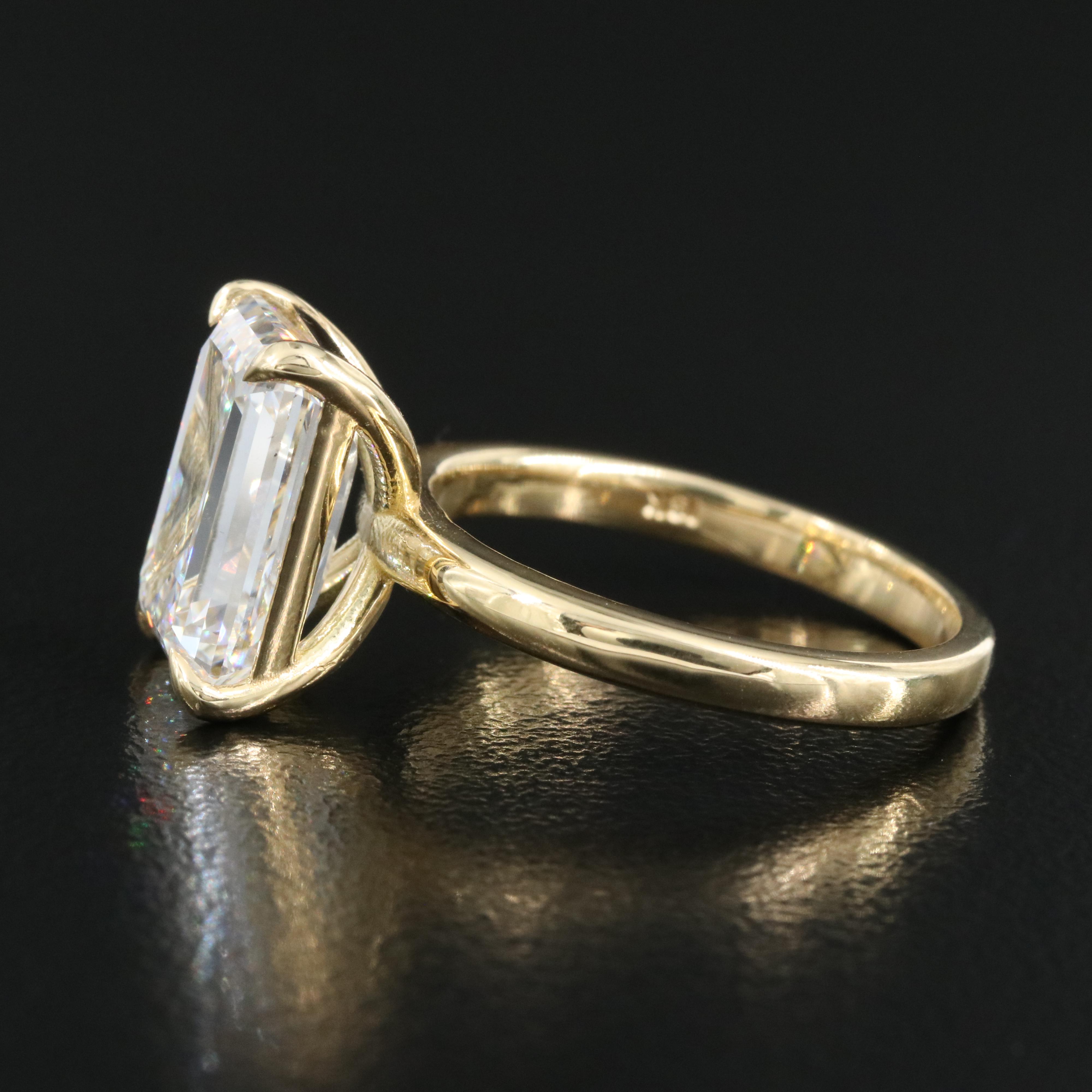 18K 5.03 CT Lab Grown Diamond Solitaire Ring with IGI Report