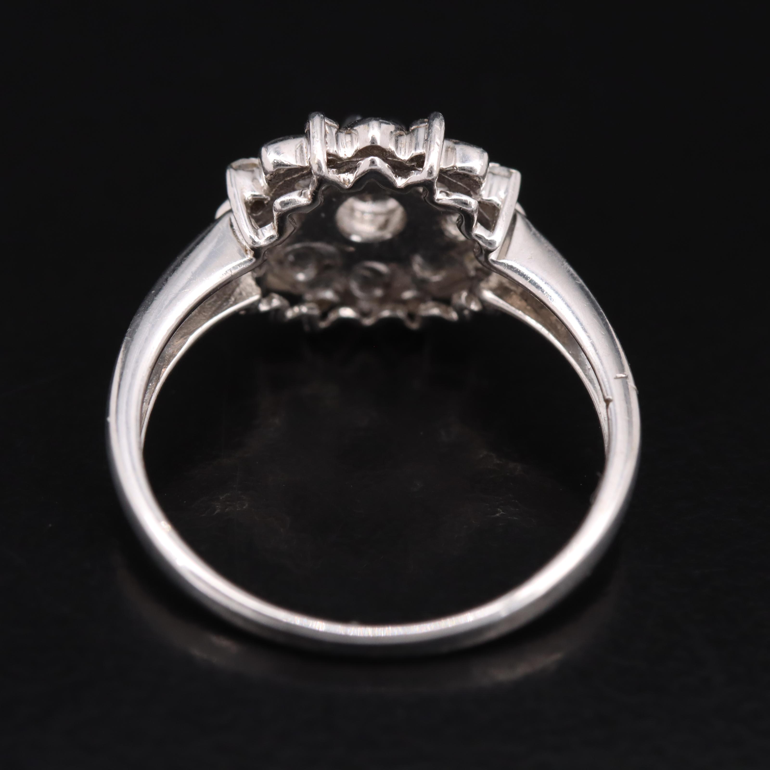 14K Cubic Zirconia and White Topaz Ring
