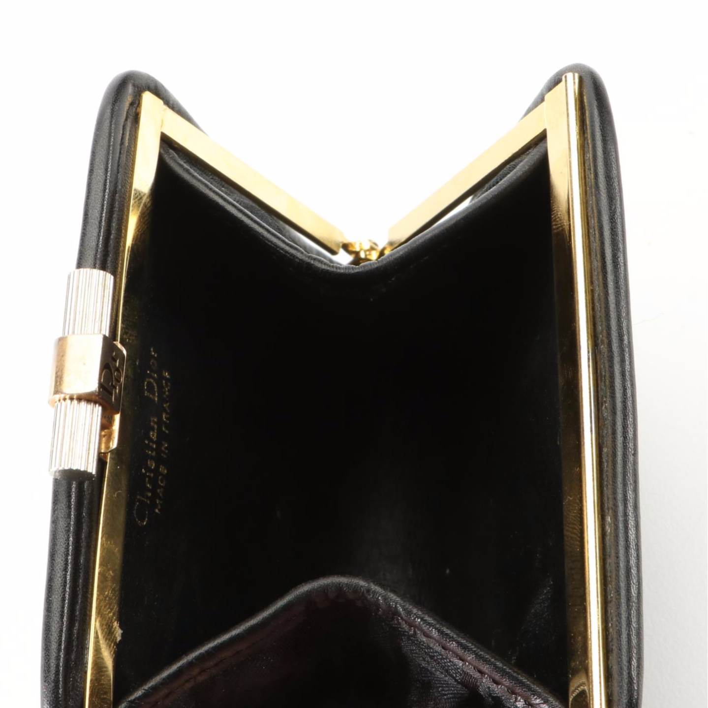 Christian Dior Frame Coin Purse in Jacquard and Leather