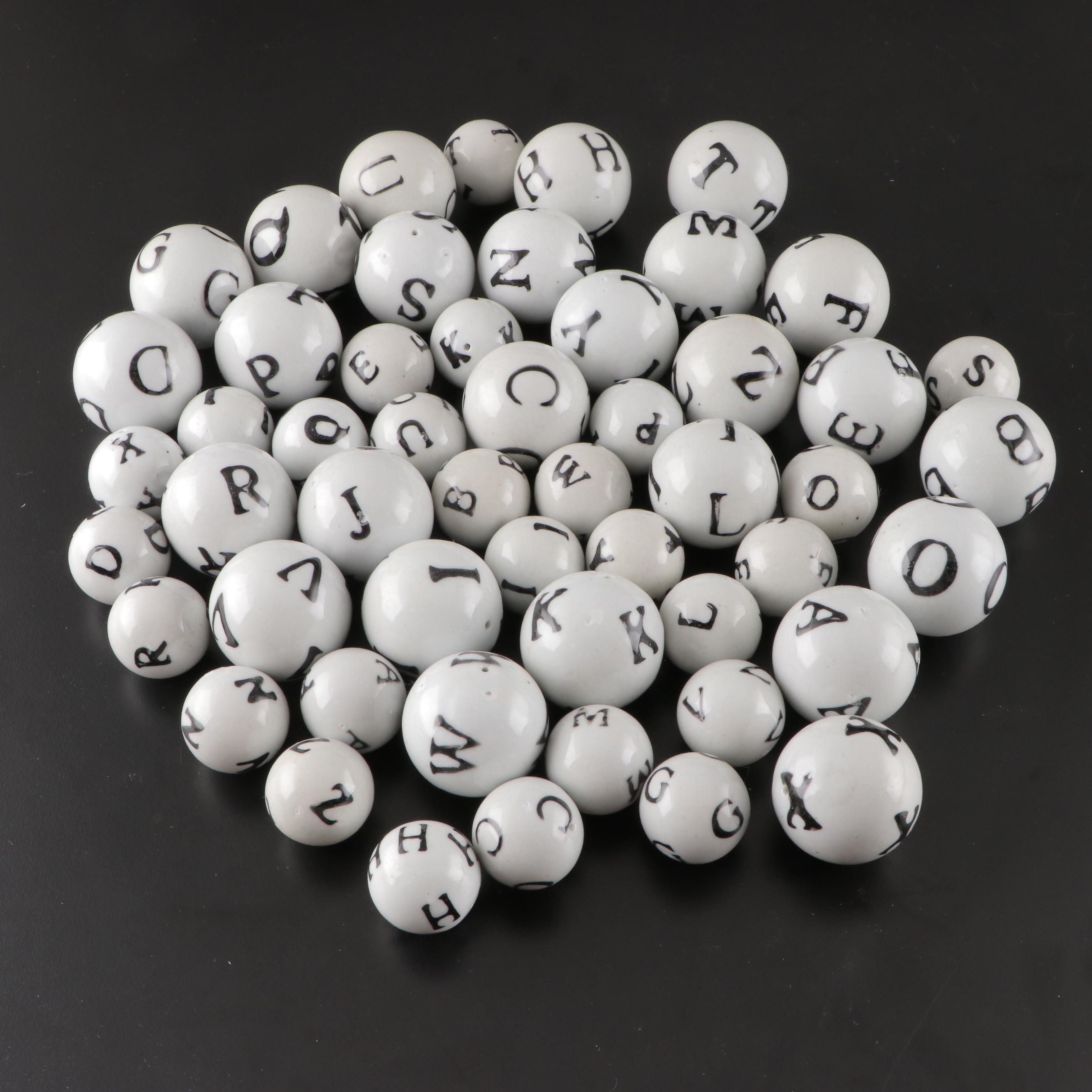 Two's Company Ceramic Trinket Dish and Alphabet Balls