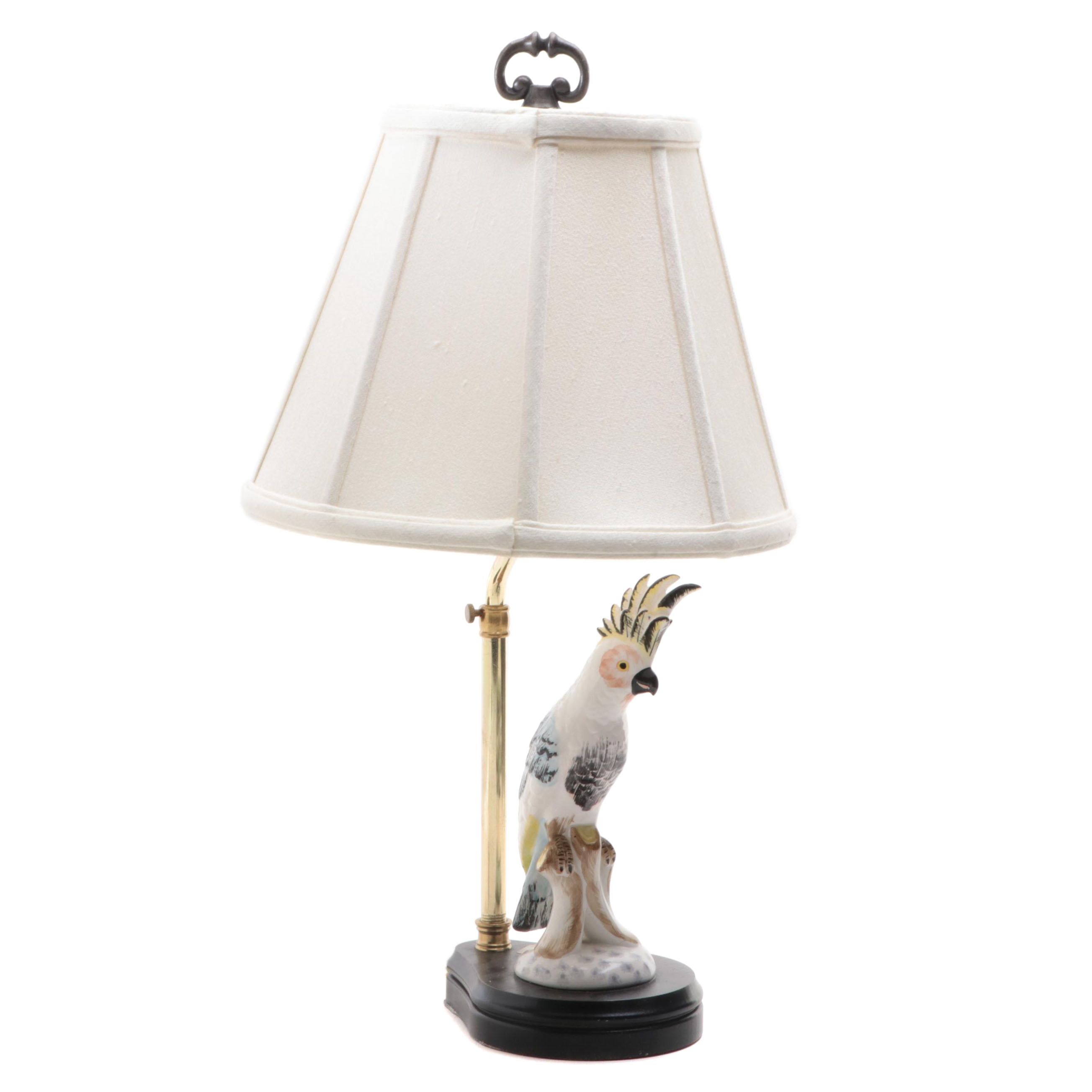 Ceramic Cockatoo Table Lamp, 21st Century
