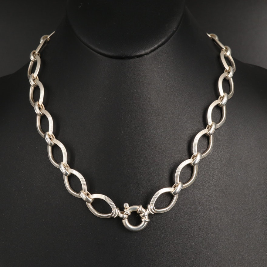 Italian Sterling Fancy Link Necklace