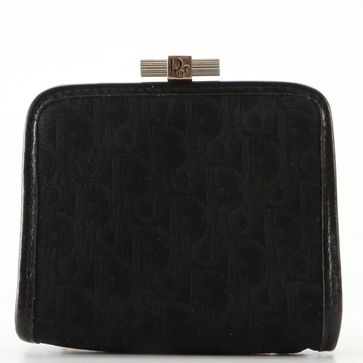 Christian Dior Frame Coin Purse in Jacquard and Leather