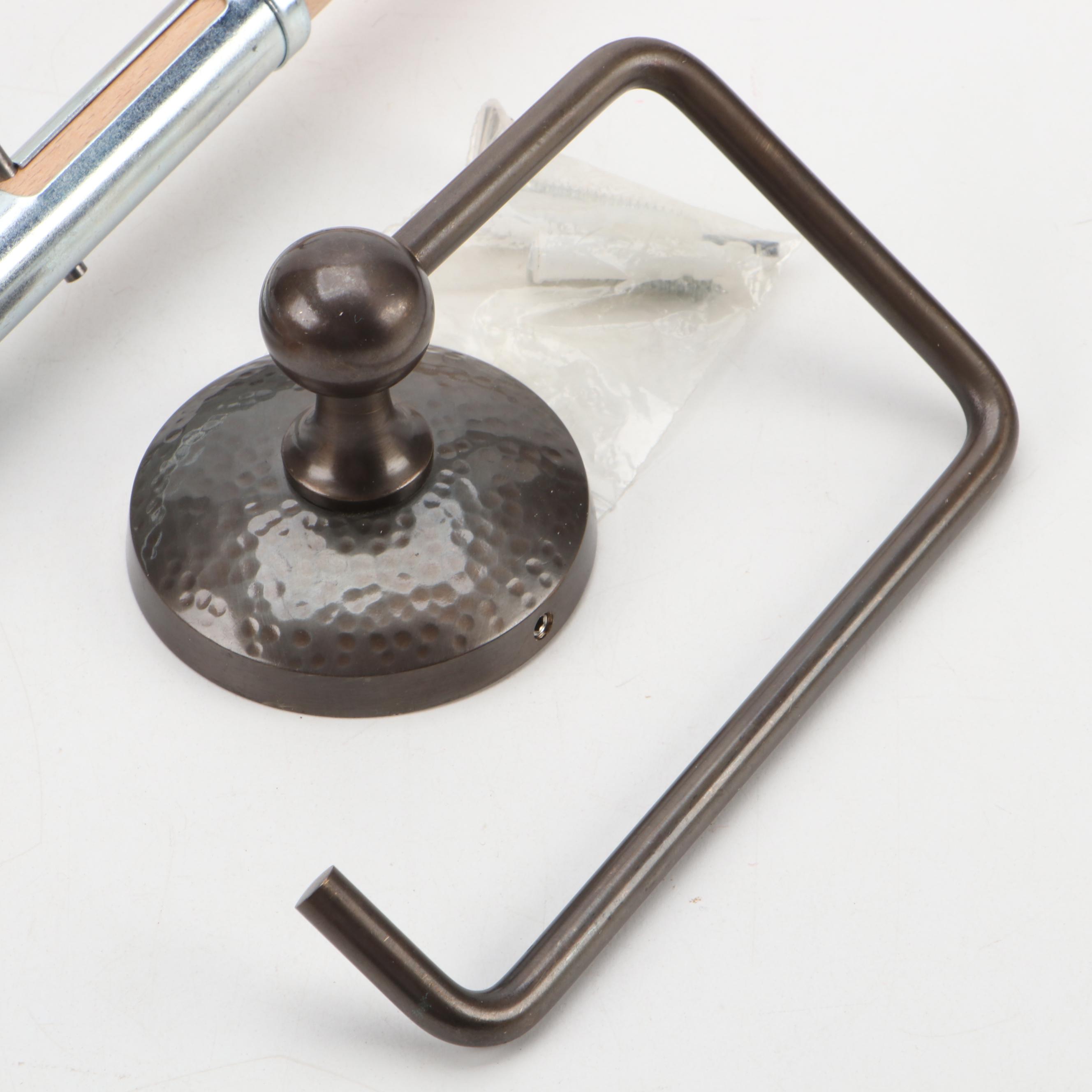 Hammered Bronze Finish Robe Hook, Toilet Roll Holders, Strecko Boot Trees