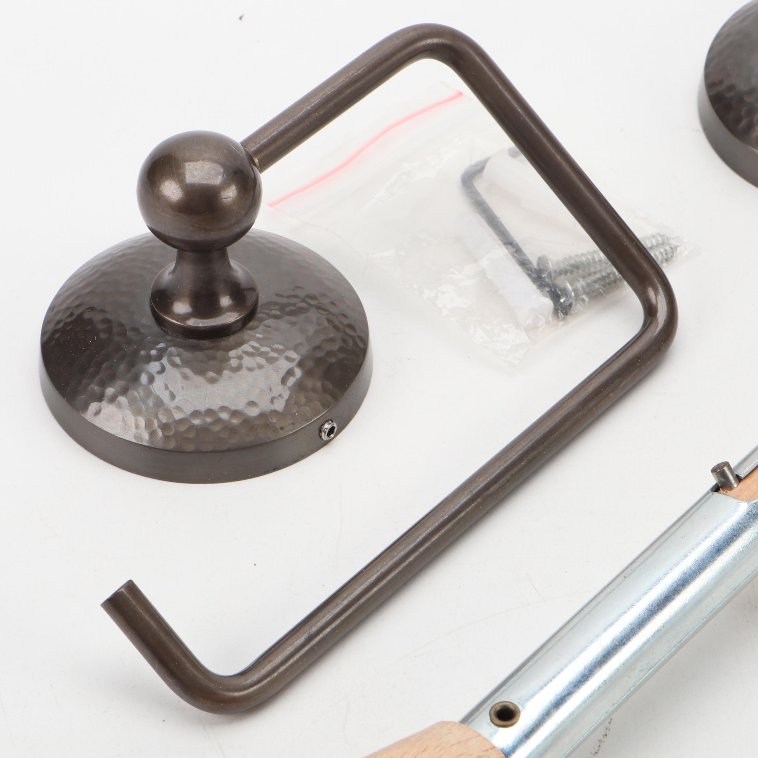 Hammered Bronze Finish Robe Hook, Toilet Roll Holders, Strecko Boot Trees