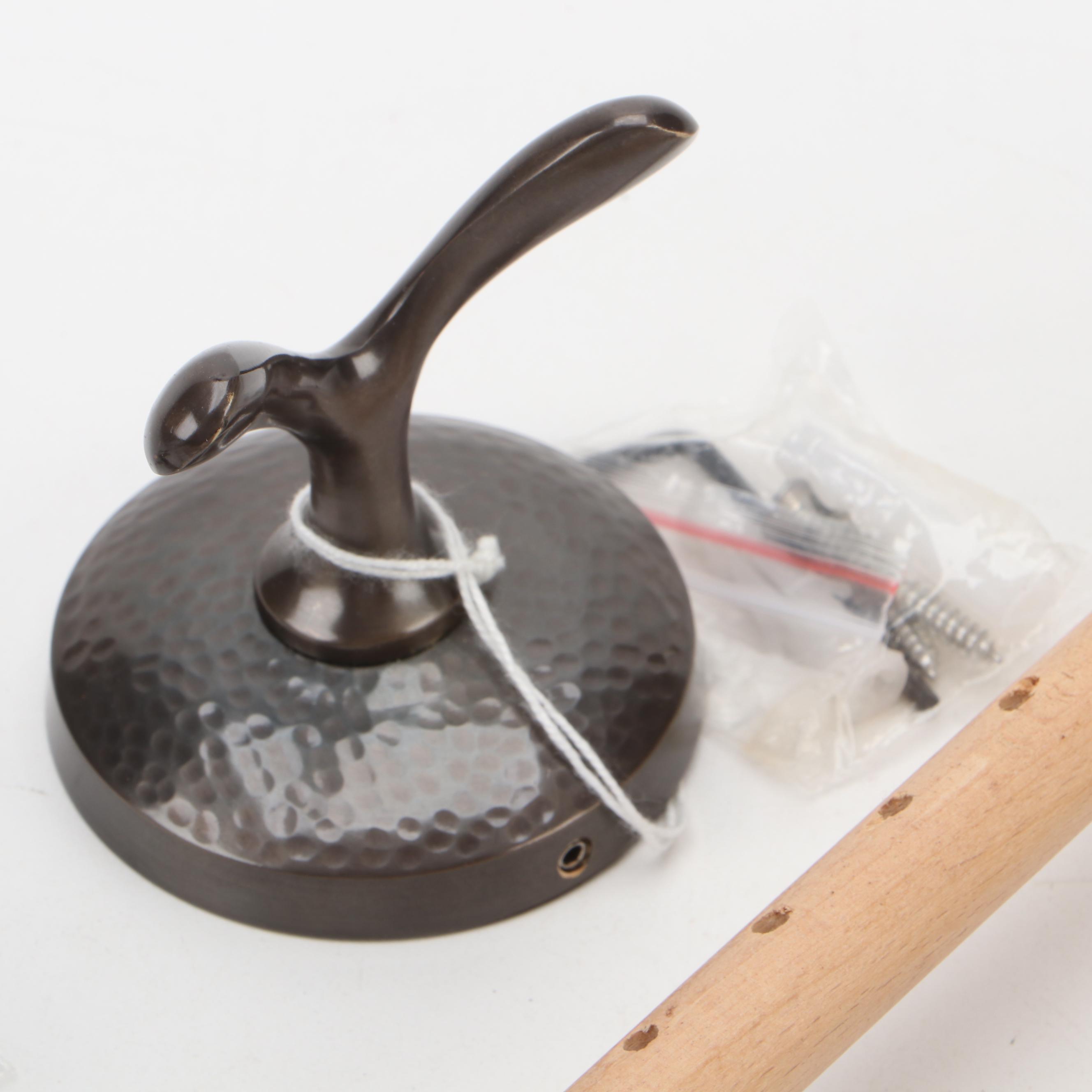 Hammered Bronze Finish Robe Hook, Toilet Roll Holders, Strecko Boot Trees
