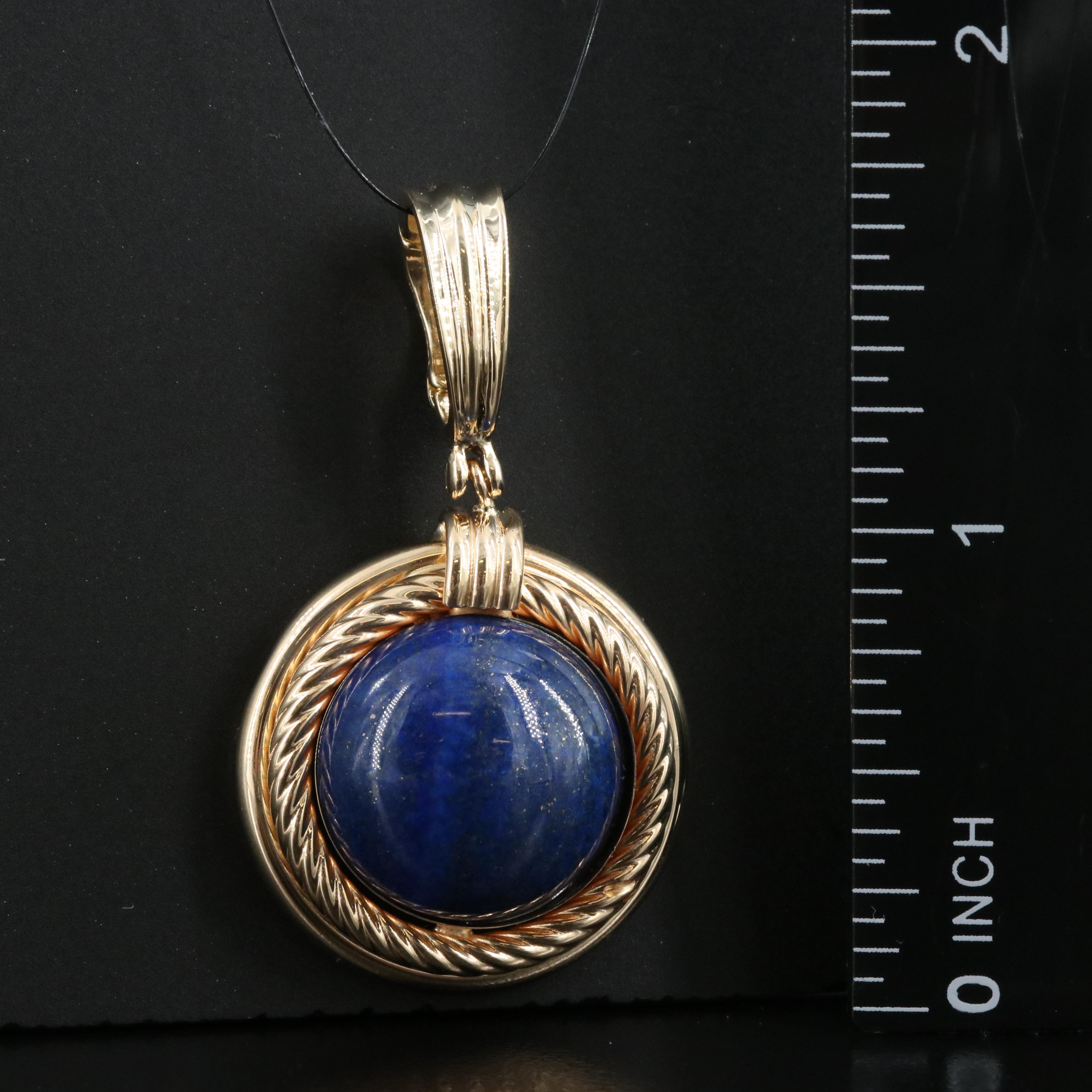 14K Lapis Lazuli Enhancer Pendant