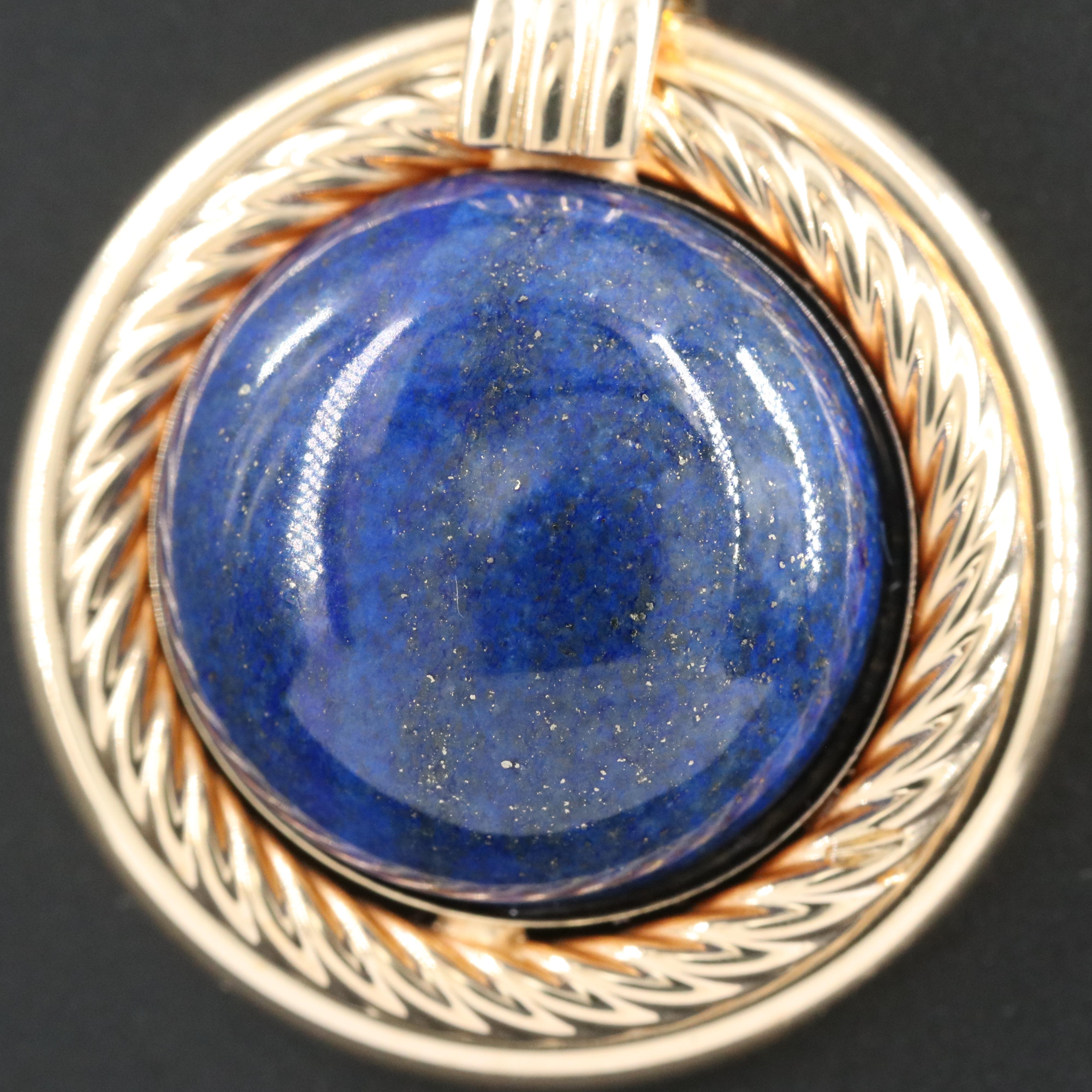 14K Lapis Lazuli Enhancer Pendant