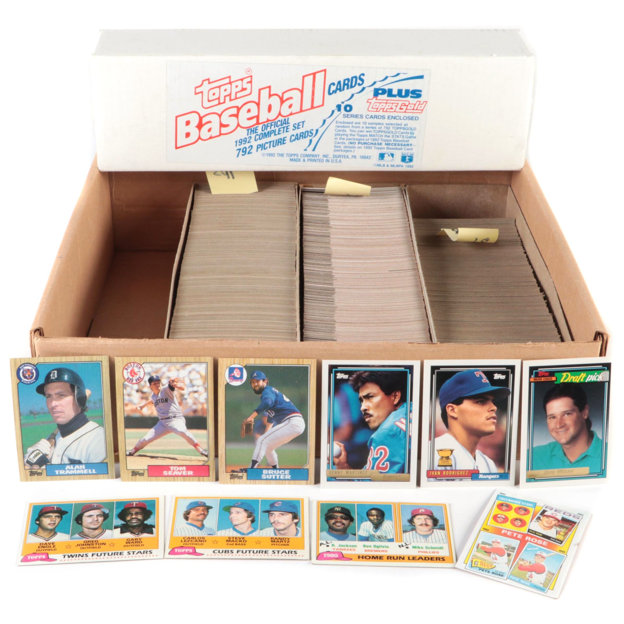 Topps Baseball Cards with Rodriguez Rookie, Schmidt, Rose, More, 1980s–1990s