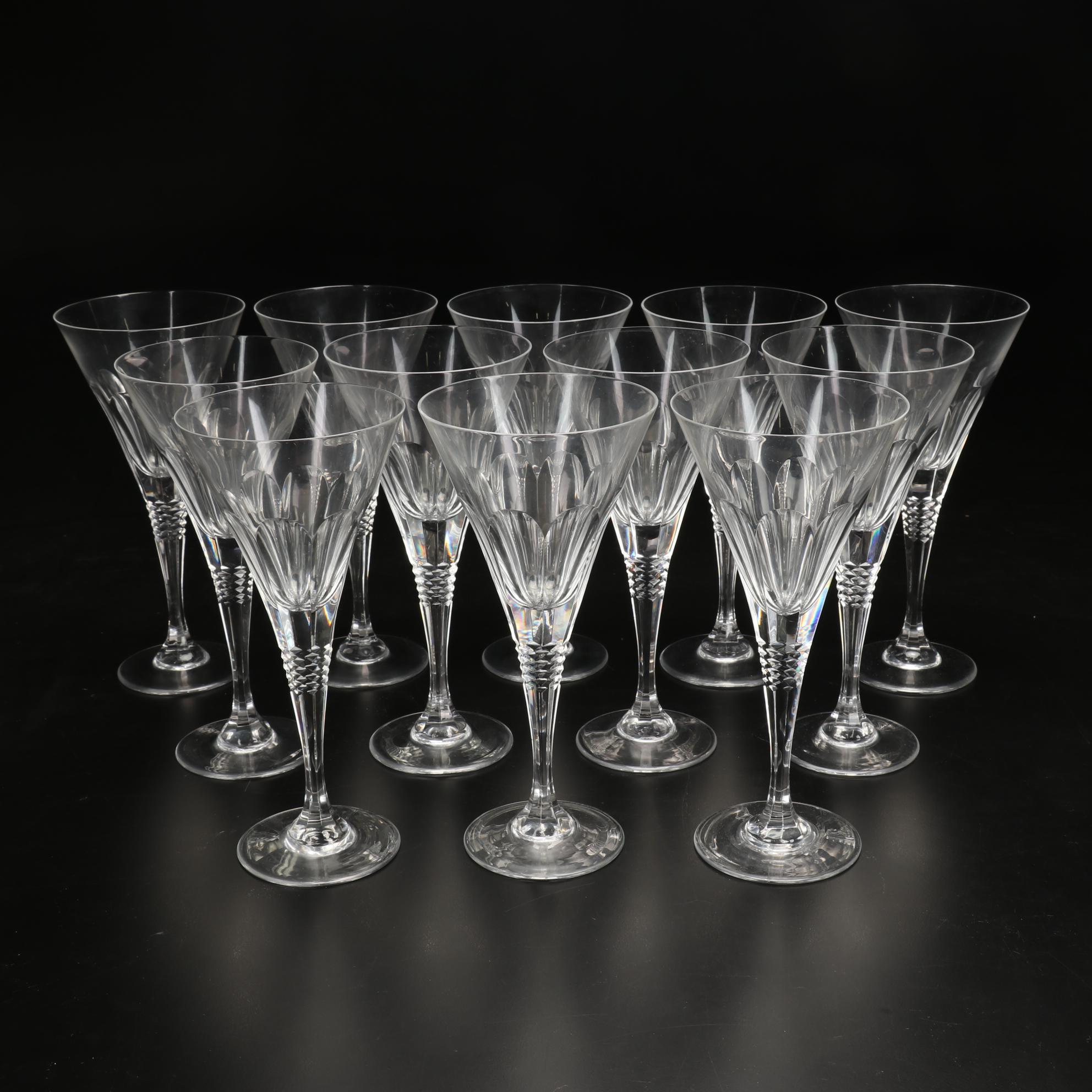 Crystal Water Goblets, Wine Glasses, and Cordial Glasses