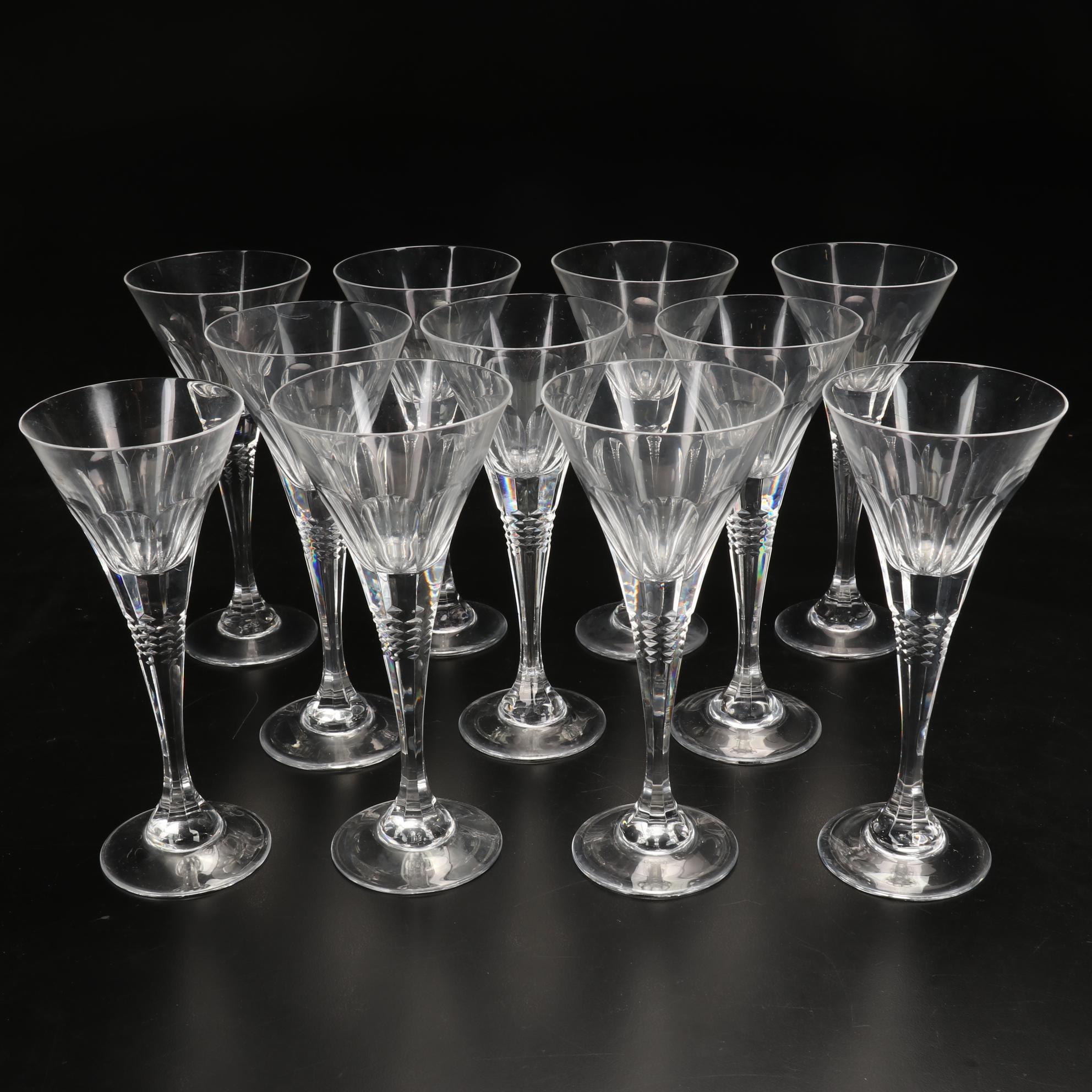 Crystal Water Goblets, Wine Glasses, and Cordial Glasses