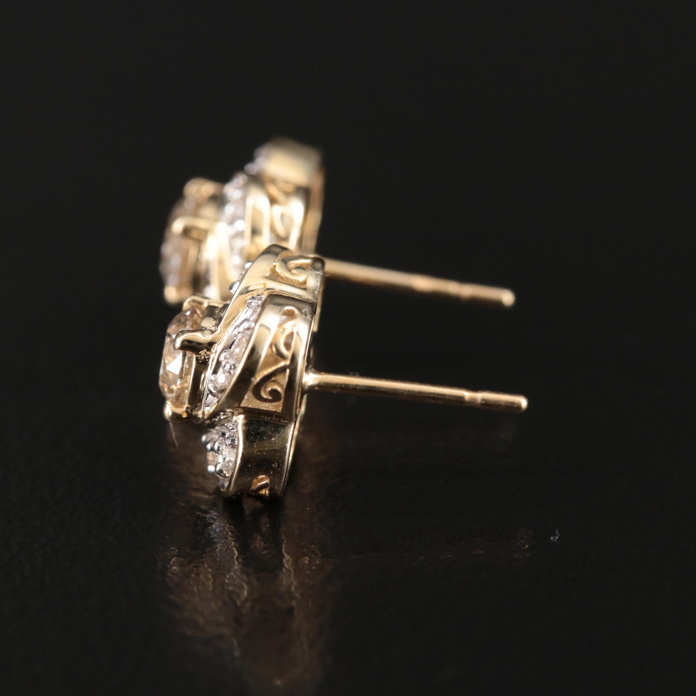 14K 1.03 CTW Diamond Quatrefoil Stud Earrings