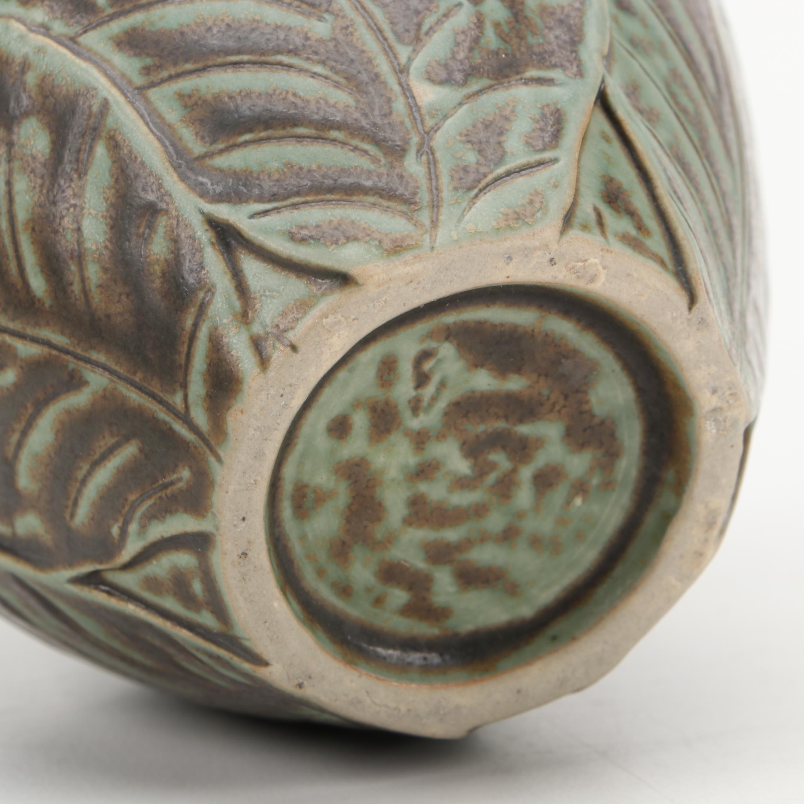 Handmade Art Pottery Bowls and Vase With Black and White Photos